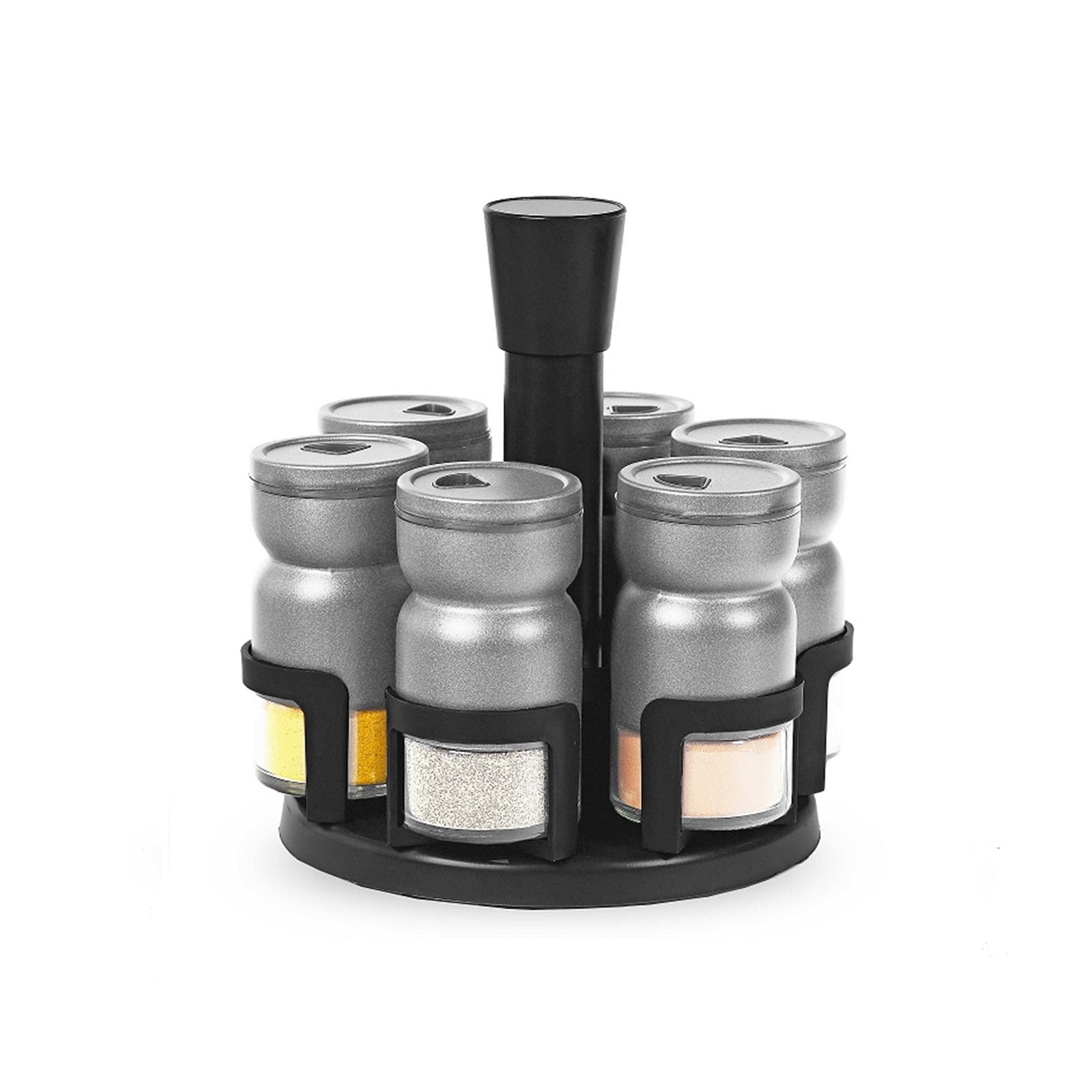 neuetischkultur Gew&uuml;rzst&auml;nder 7 teiliges Set Grau 6 Gl&auml;ser 1 St&auml;nder - Bild 1