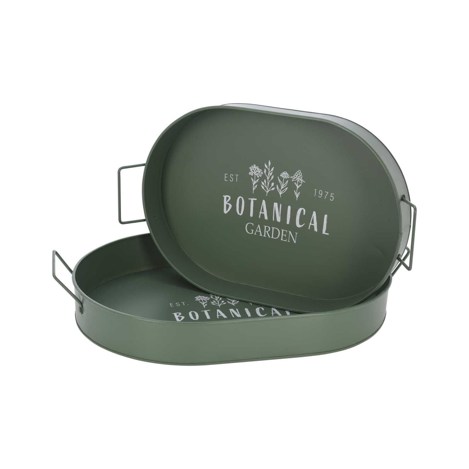 HTI-Living Dekotablett 2-teiliges Set Metall Retro - Bild 1