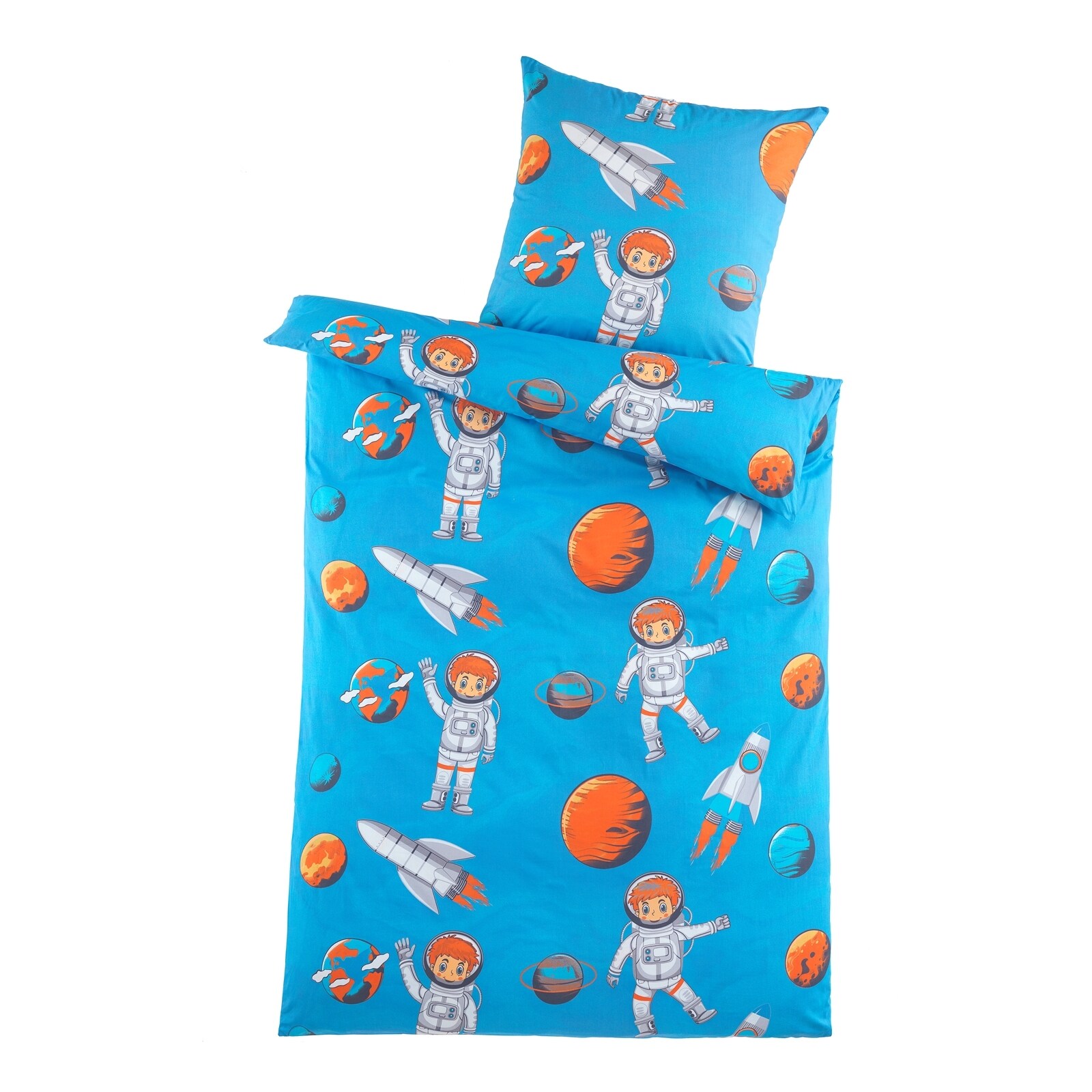 HTI-Living Mikrofaser Kinder Bettw&auml;sche 2-tlg 80x80 135x200 Weltall - Bild 1