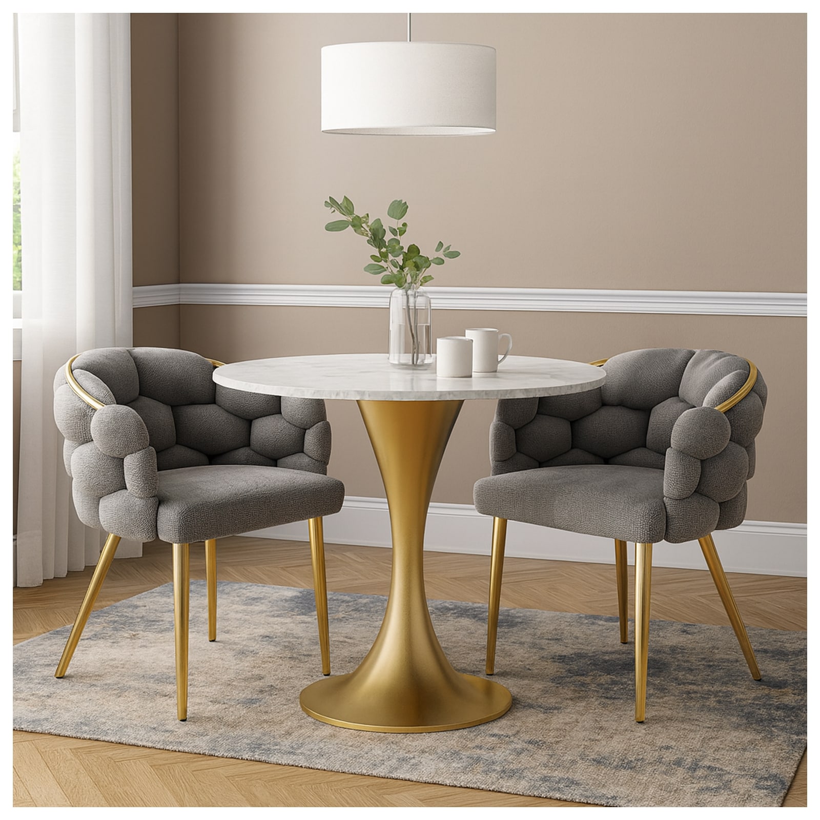 HTI-Living Stuhl Alsen Gold Grau - Bild 1