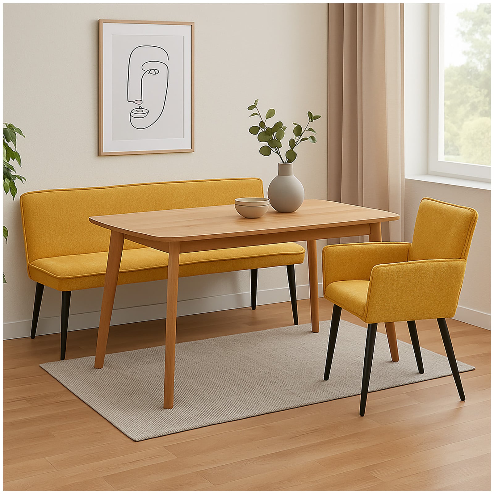 HTI-Living Polsterbank Mesilla Gelb - Bild 1