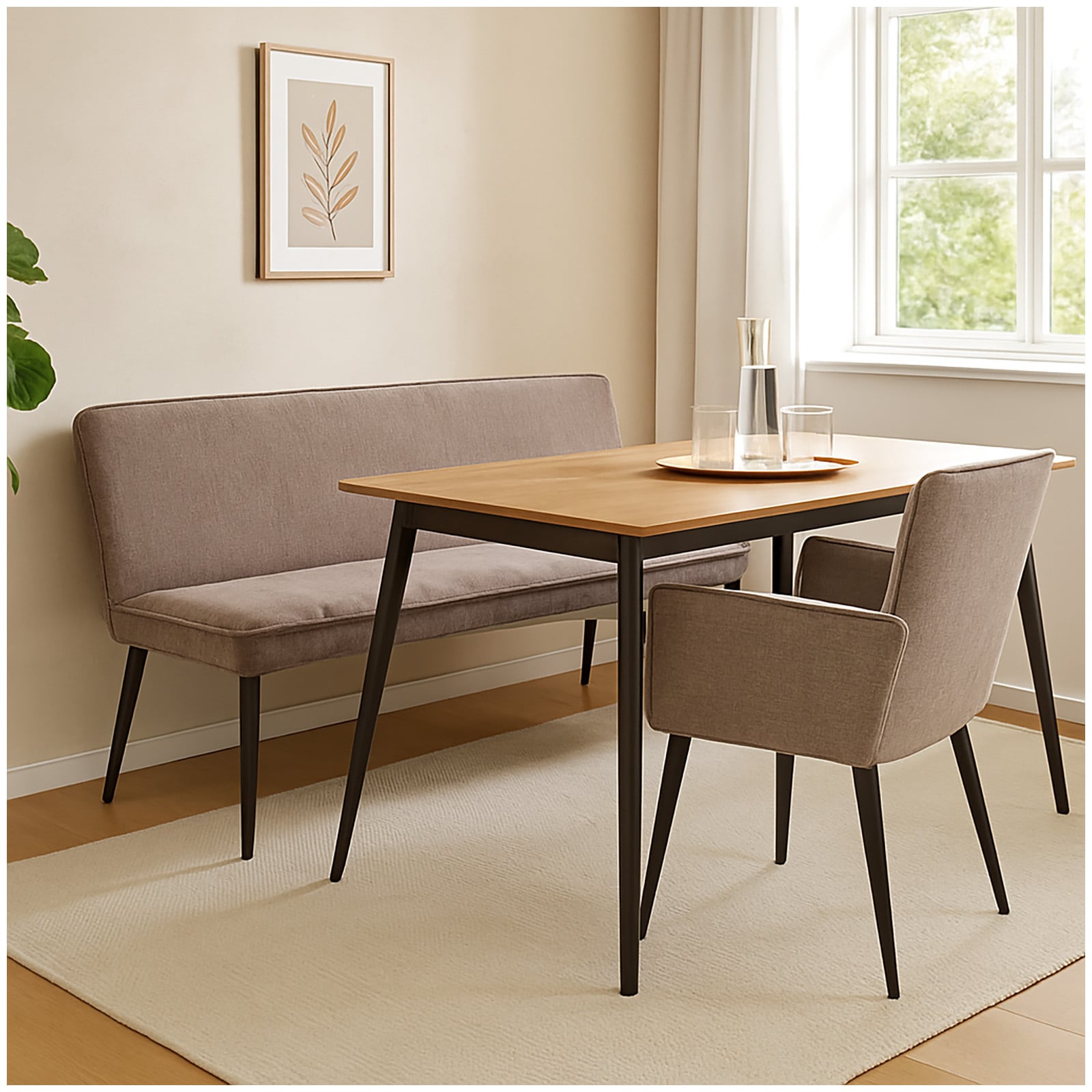 HTI-Living Polsterbank Mesilla Braun - Bild 1