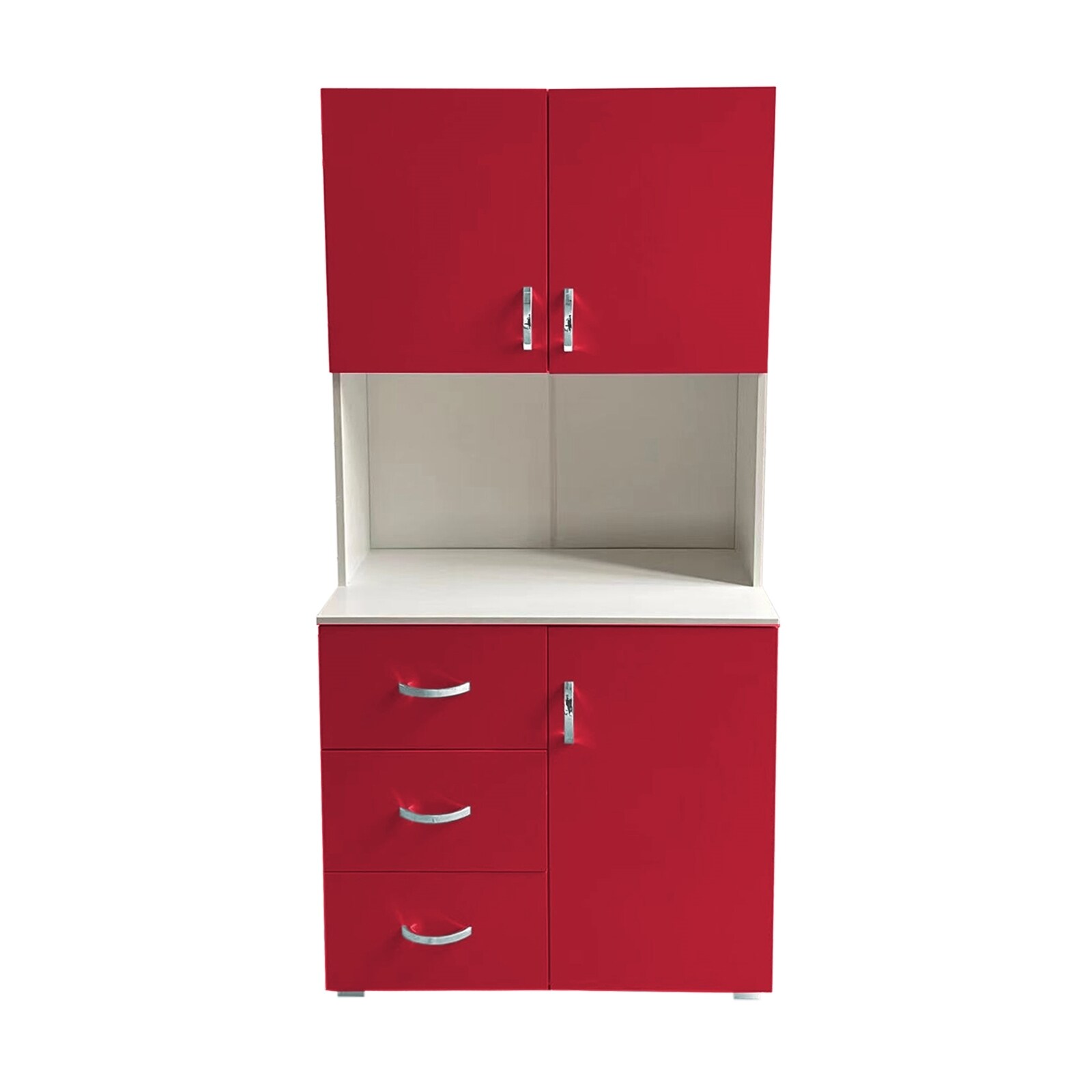 HTI-Living Badschrank Rot Weiß