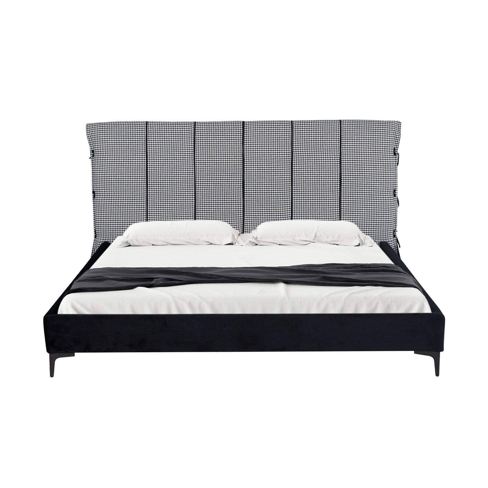 HTI-Living Doppelbett 180 x 200 cm Roxbury Hahnentritt Schwarz-Wei&szlig; - Bild 1
