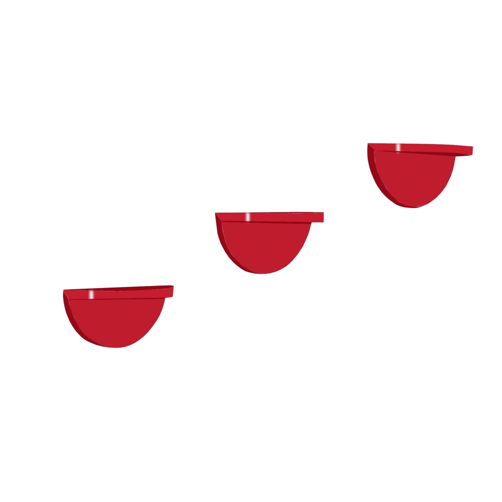 HTI-Living Wandregal 3er Set Konsole Altona Rot - Bild 1