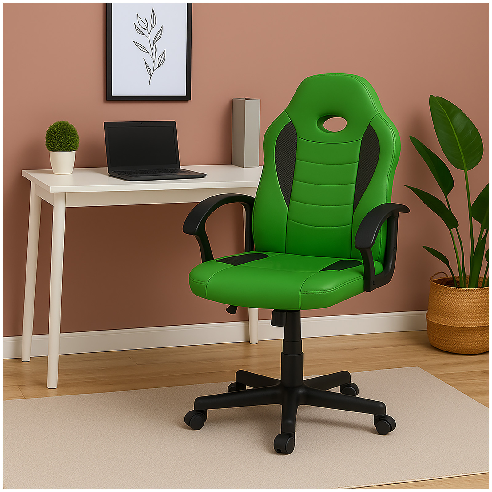 HTI-Living Schreibtischstuhl Junior h&ouml;henverstellbar ergonomischer Drehstuhl Gr&uuml;n - Bild 1