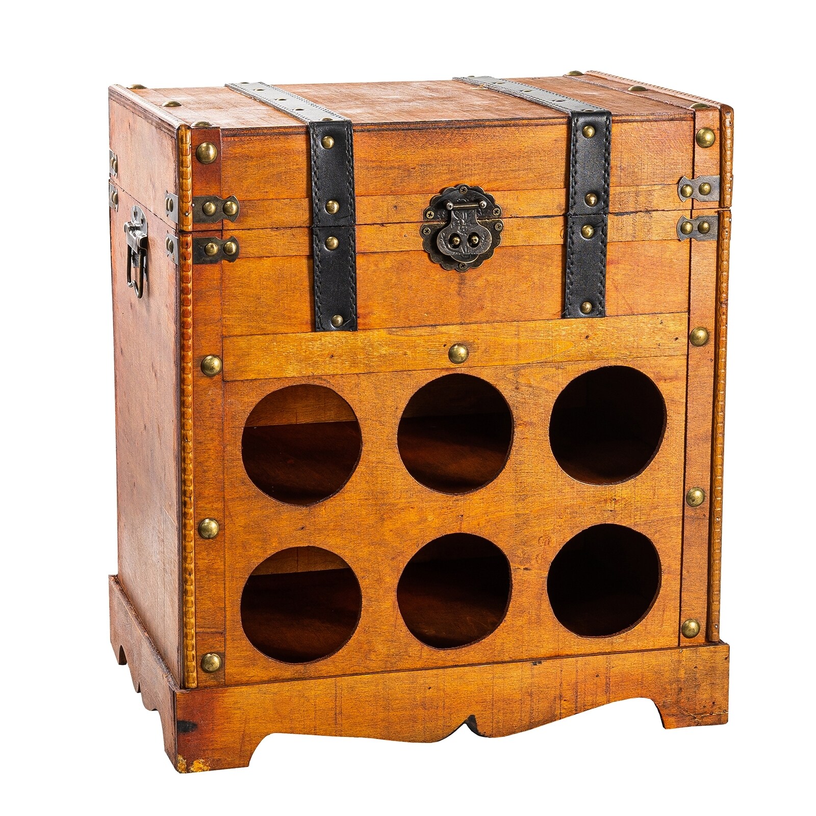 HTI-Living Weinbar rustikal f&uuml;r 6 Flaschen Alistair Rotbraun - Bild 1