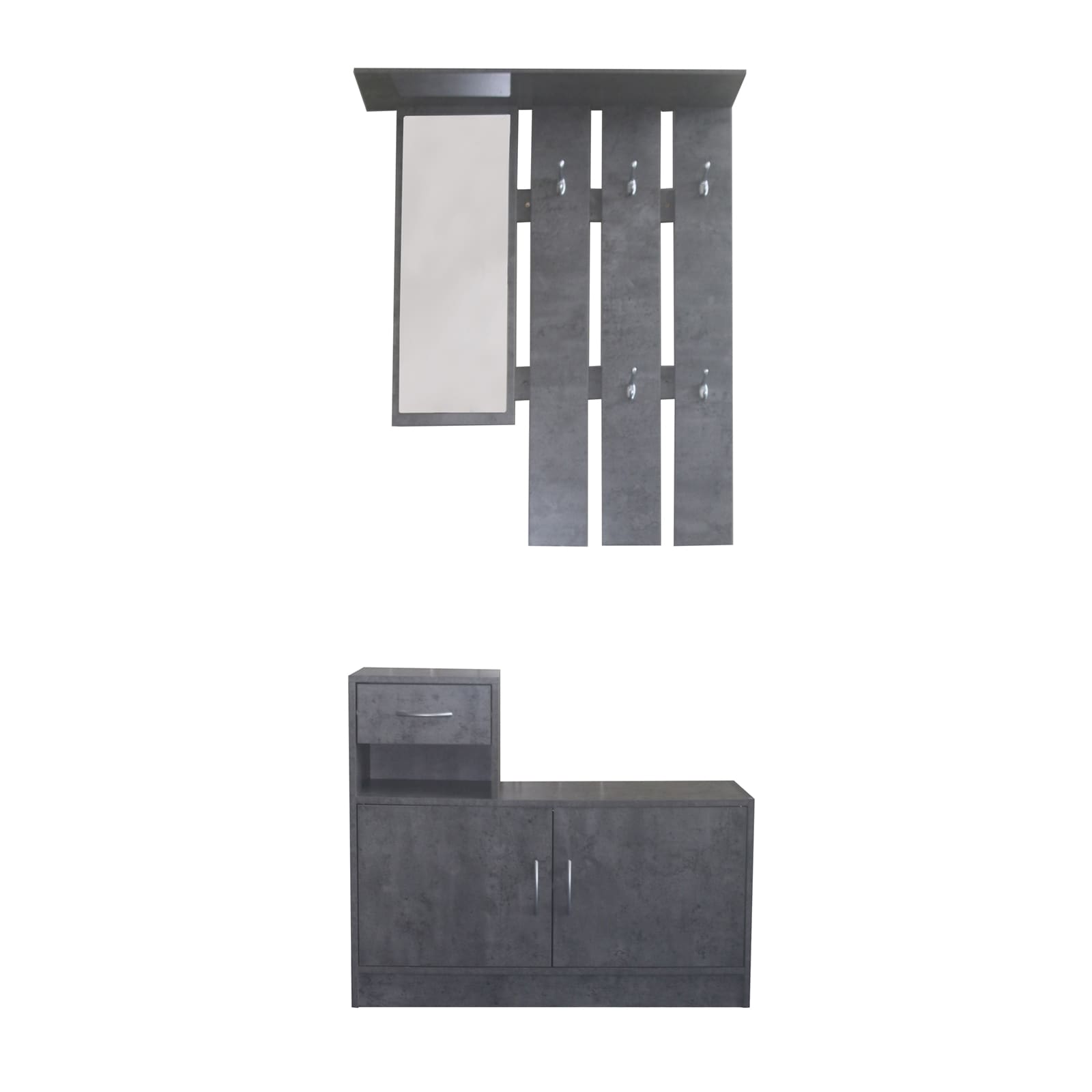 HTI-Living Garderobenpaneel mit Schuhschrank Thekla Beton - Bild 1