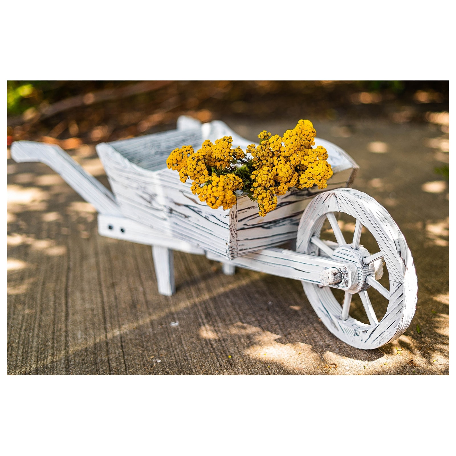 HTI-Living Holzschubkarre Wei&szlig; Rustikal Sommerset - Bild 1