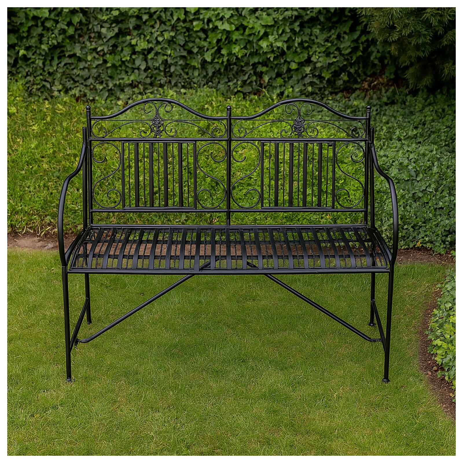 HTI-Living Gartenbank Schwarz Metallbank Celia - Bild 1