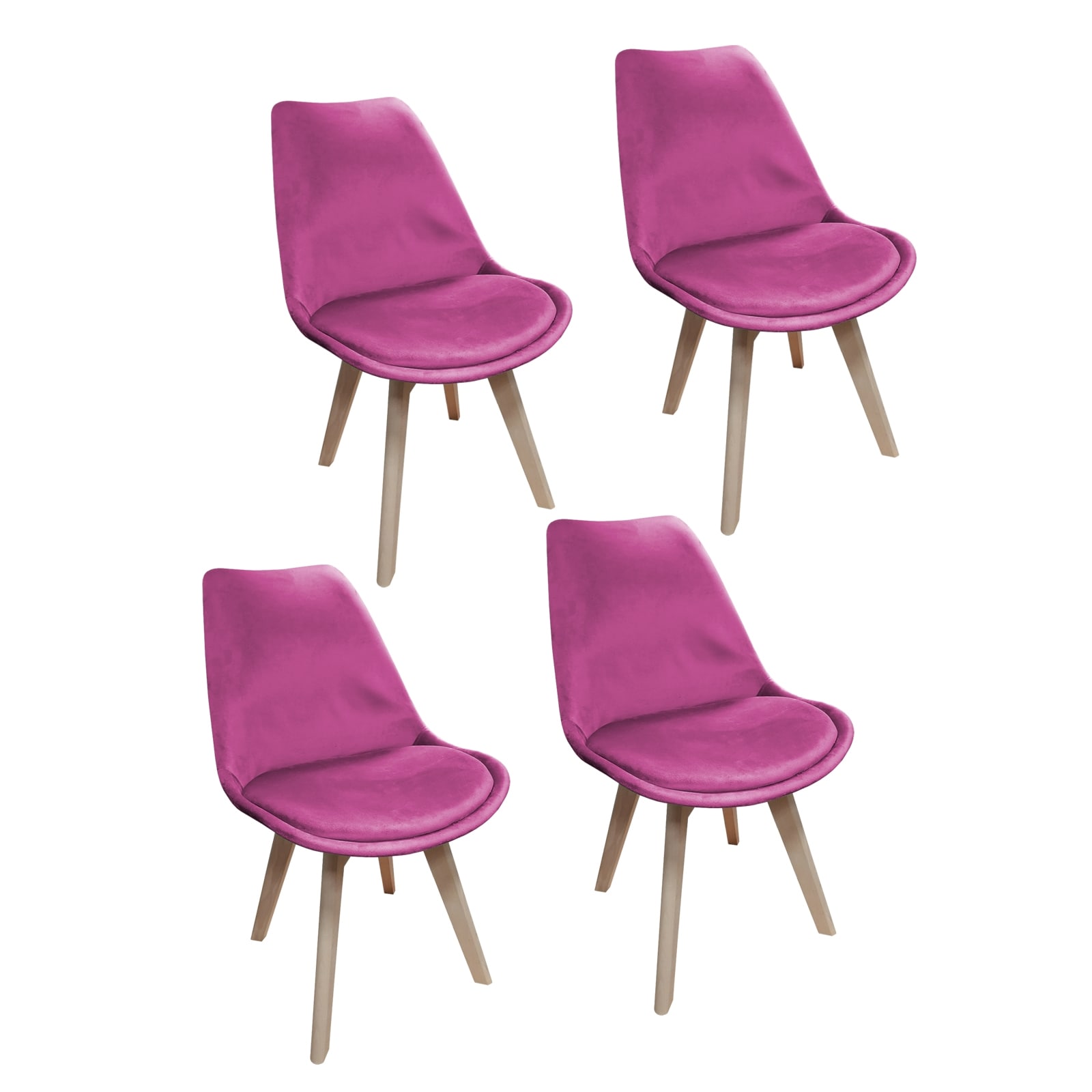 HTI-Living Esszimmerstuhl Samt 4er Set Atlanta Pink - Bild 1