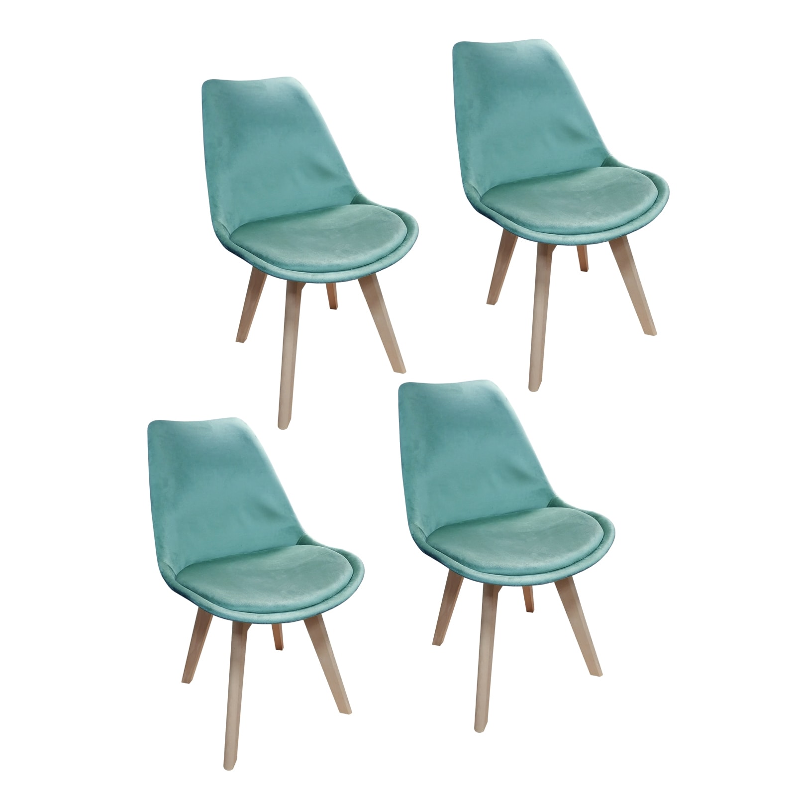 HTI-Living Esszimmerstuhl Samt 4er Set Atlanta T&uuml;rkis - Bild 1