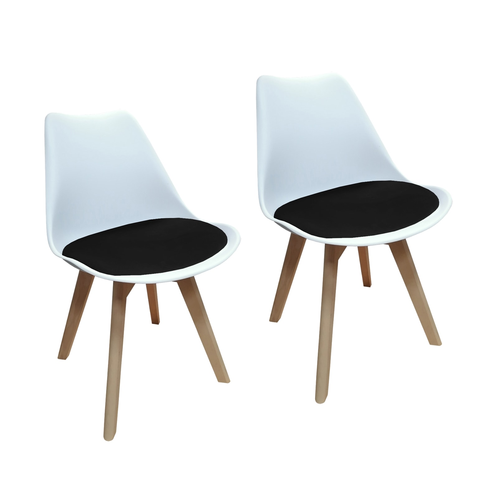 HTI-Living Esszimmerstuhl Samt 2er Set Atlanta Wei&szlig;/Schwarz - Bild 1