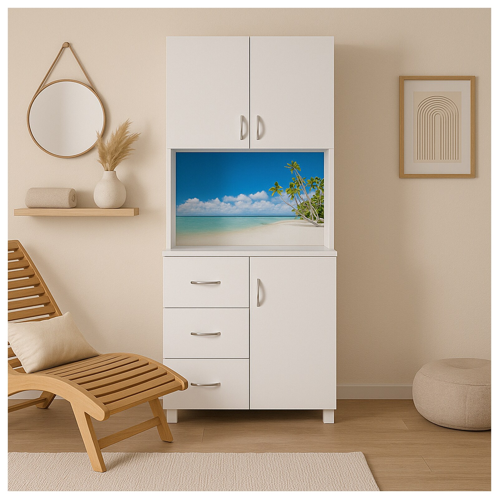HTI-Living Schrank mit bedruckter Rückwand Palmen