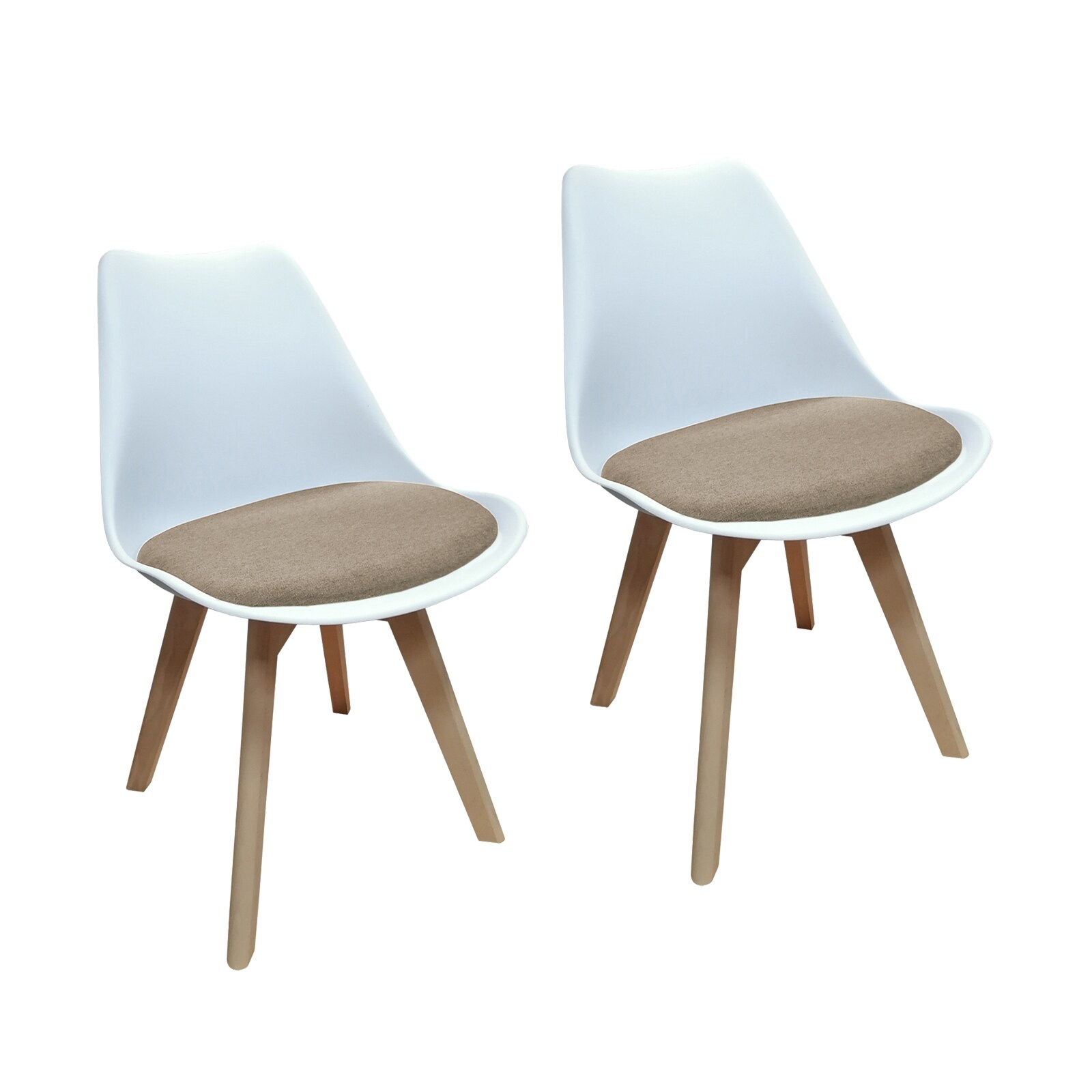 HTI-Living Esszimmerstuhl 2er Set Atlanta Wei&szlig;/Beige - Bild 1