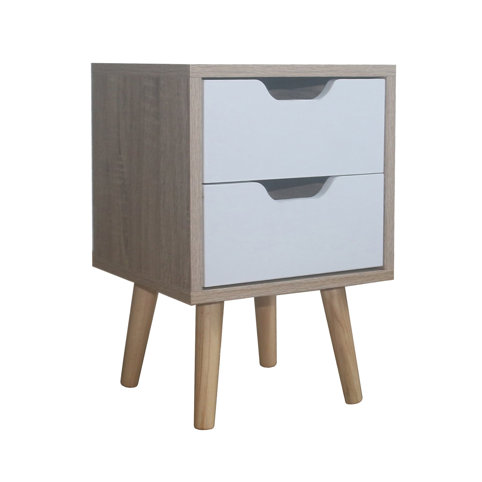 HTI-Living Nachttisch 2 Schubladen Thekla Sonoma Wei&szlig; - Bild 1