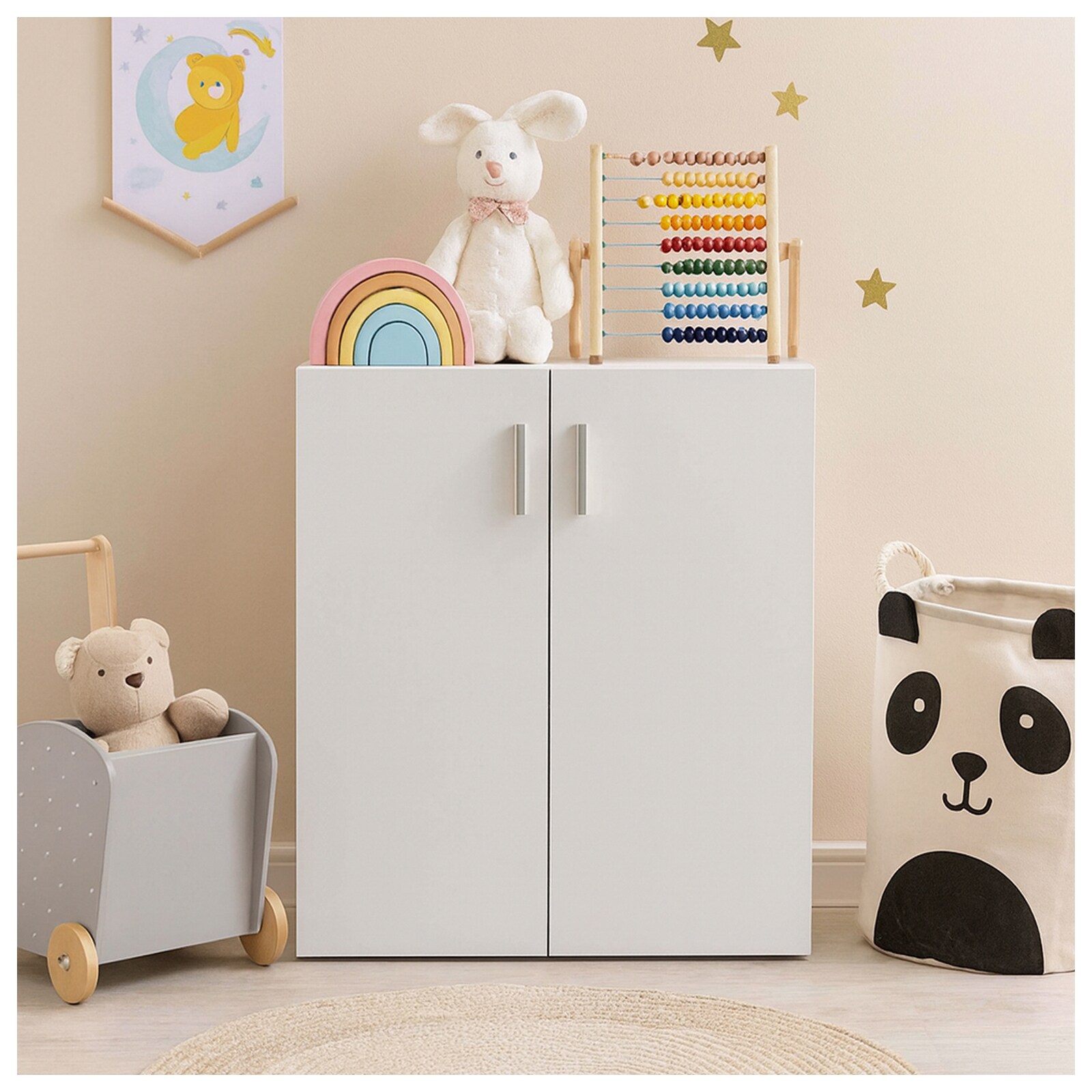 HTI-Living Kommode mit 2 Regalf&auml;chern Nina Wei&szlig; - Bild 1