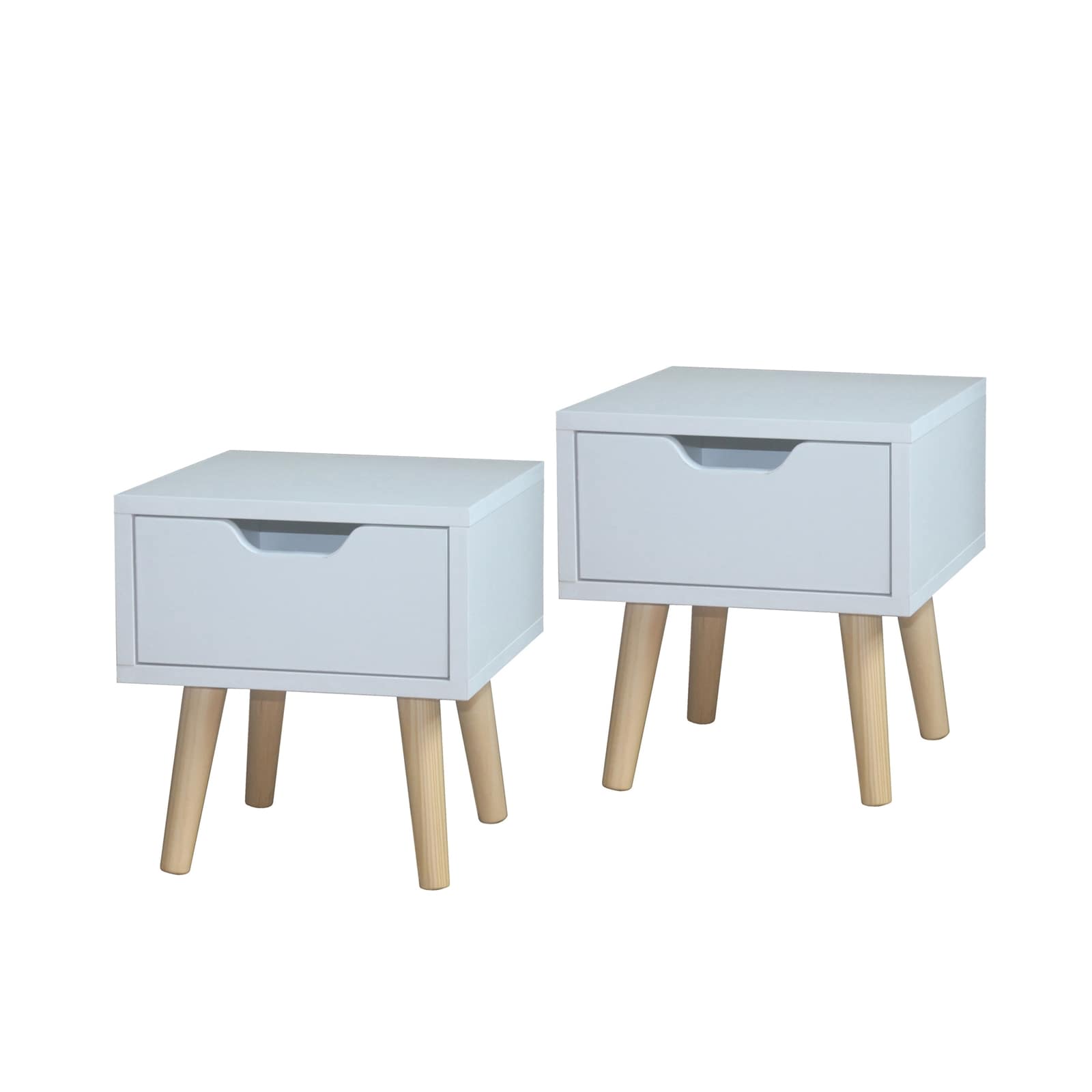 HTI-Living Nachttisch 1 Schublade 2er-Set Thekla Wei&szlig; - Bild 1