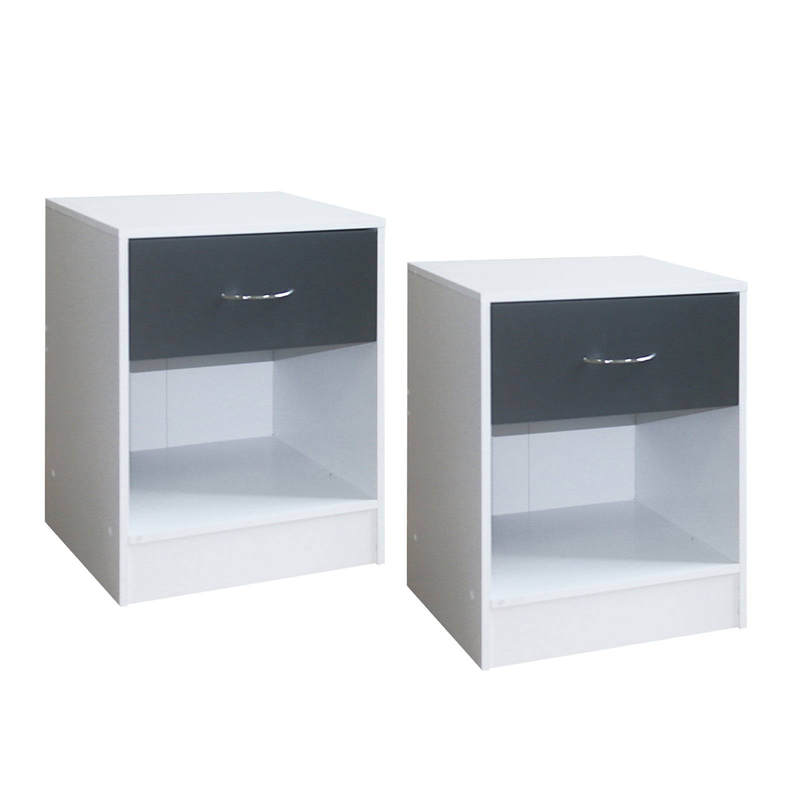 HTI-Living Nachtschrank 2er Set Thekla Wei&szlig;/Grau - Bild 1