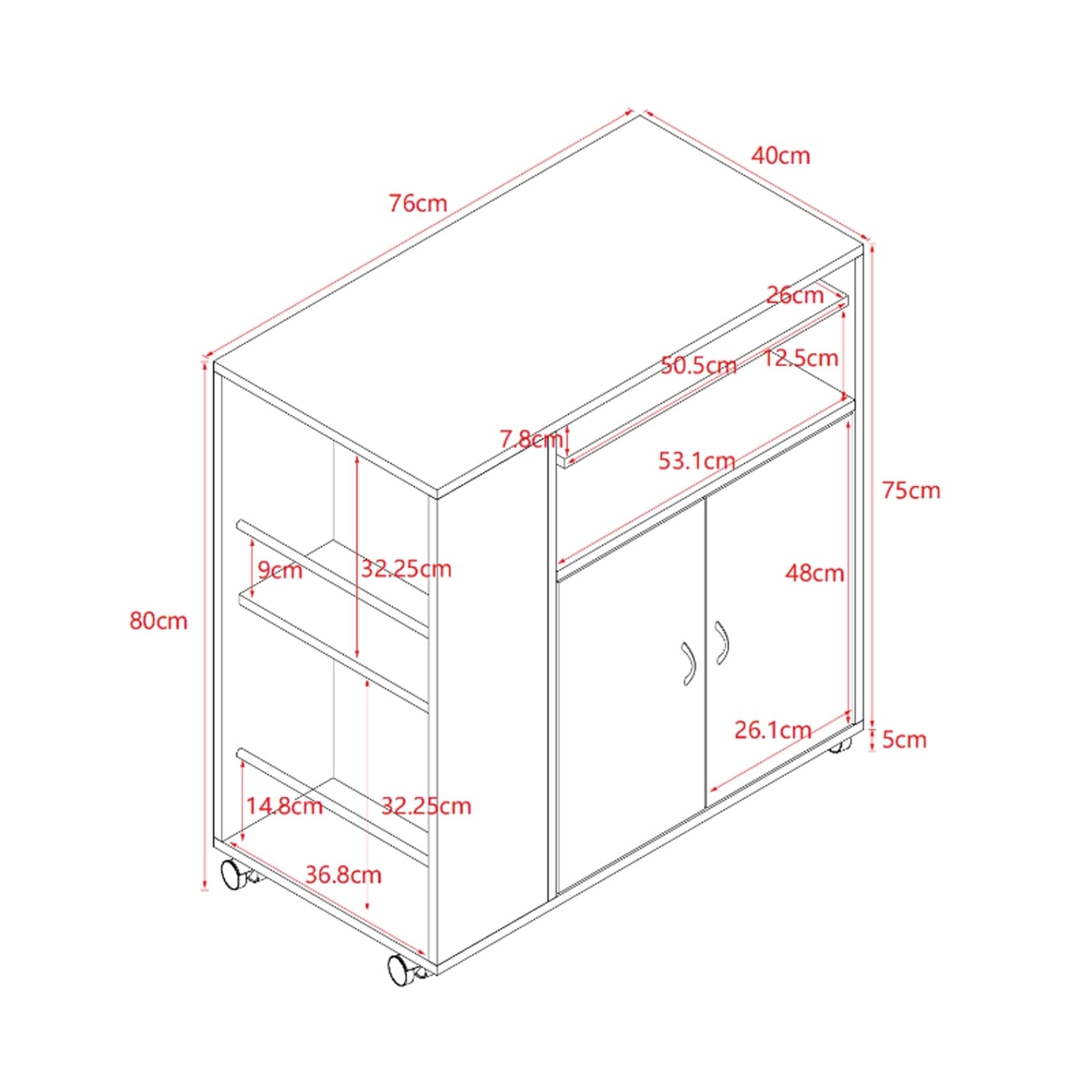 HTI-Living K&uuml;chenschrank Thekla Wei&szlig;/Silber - Bild 1