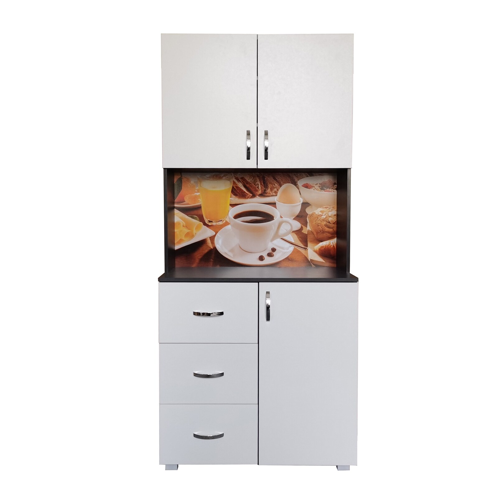 HTI-Living Küchenschrank Weiß/Grau Blanca Bistro