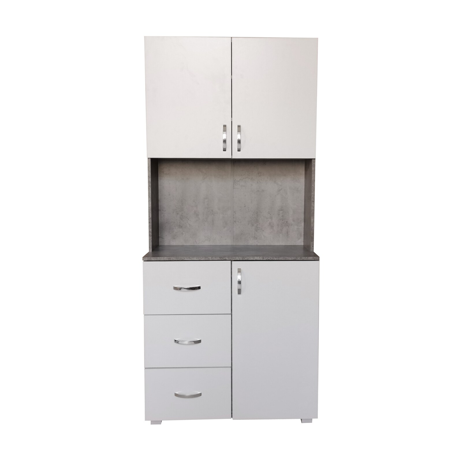 HTI-Living Küchenschrank Weiß/Beton Blanca