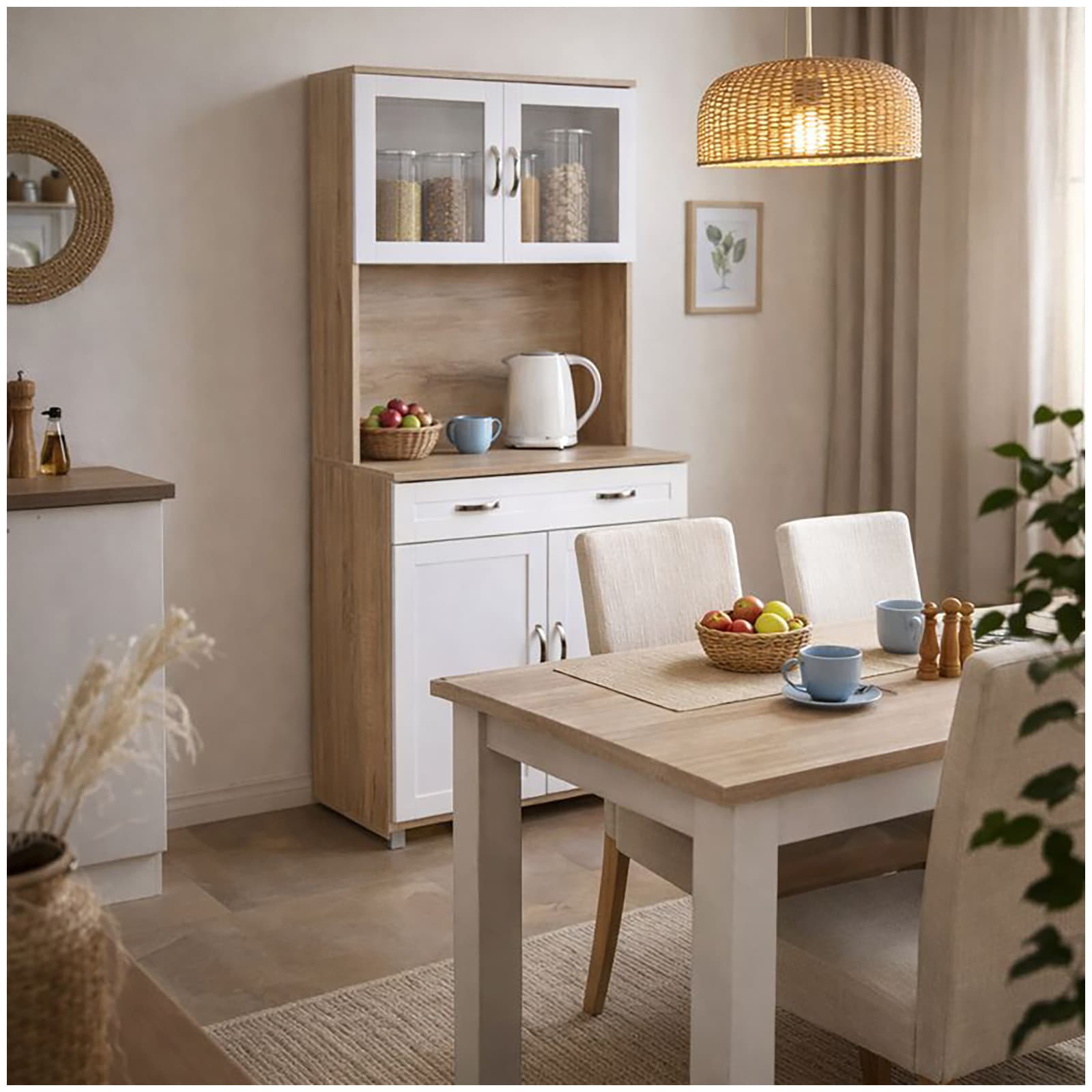 HTI-Living K&uuml;chenbuffet Sonoma/Wei&szlig; Blanca - Bild 1