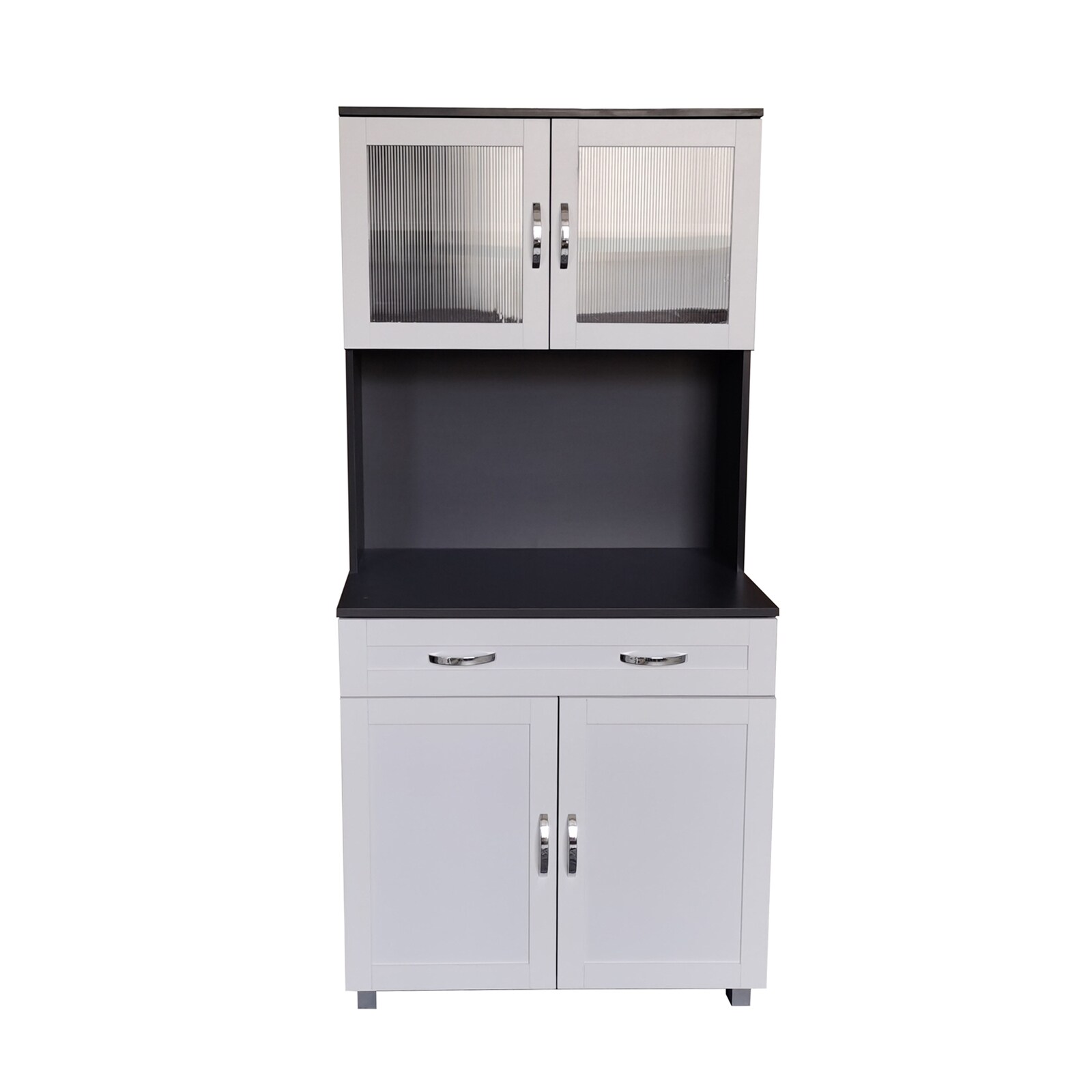 HTI-Living Küchenbuffet mit Glasteil Grau/Weiß Blanca