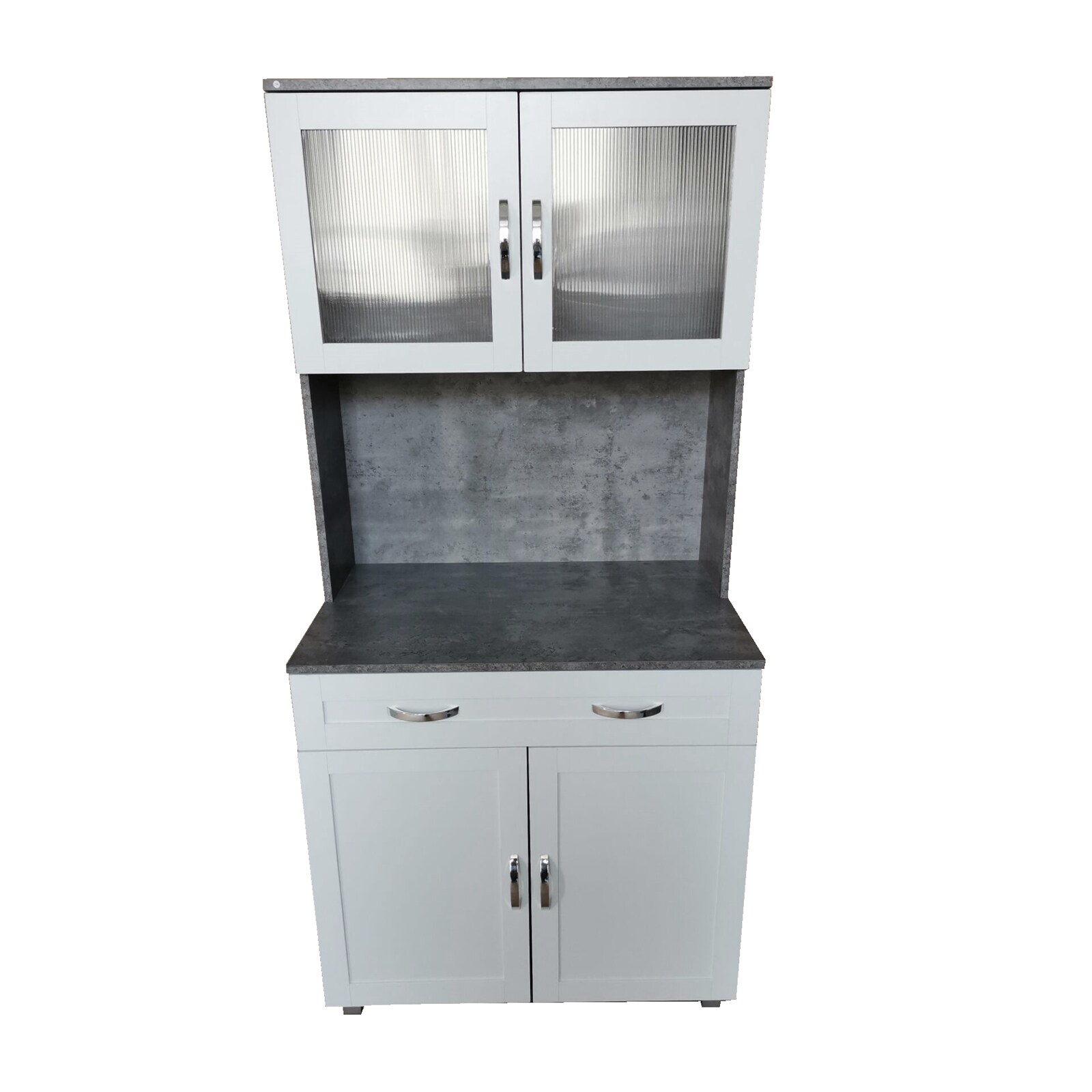HTI-Living Küchenbuffet mit Glasteil Beton Weiß Blanca