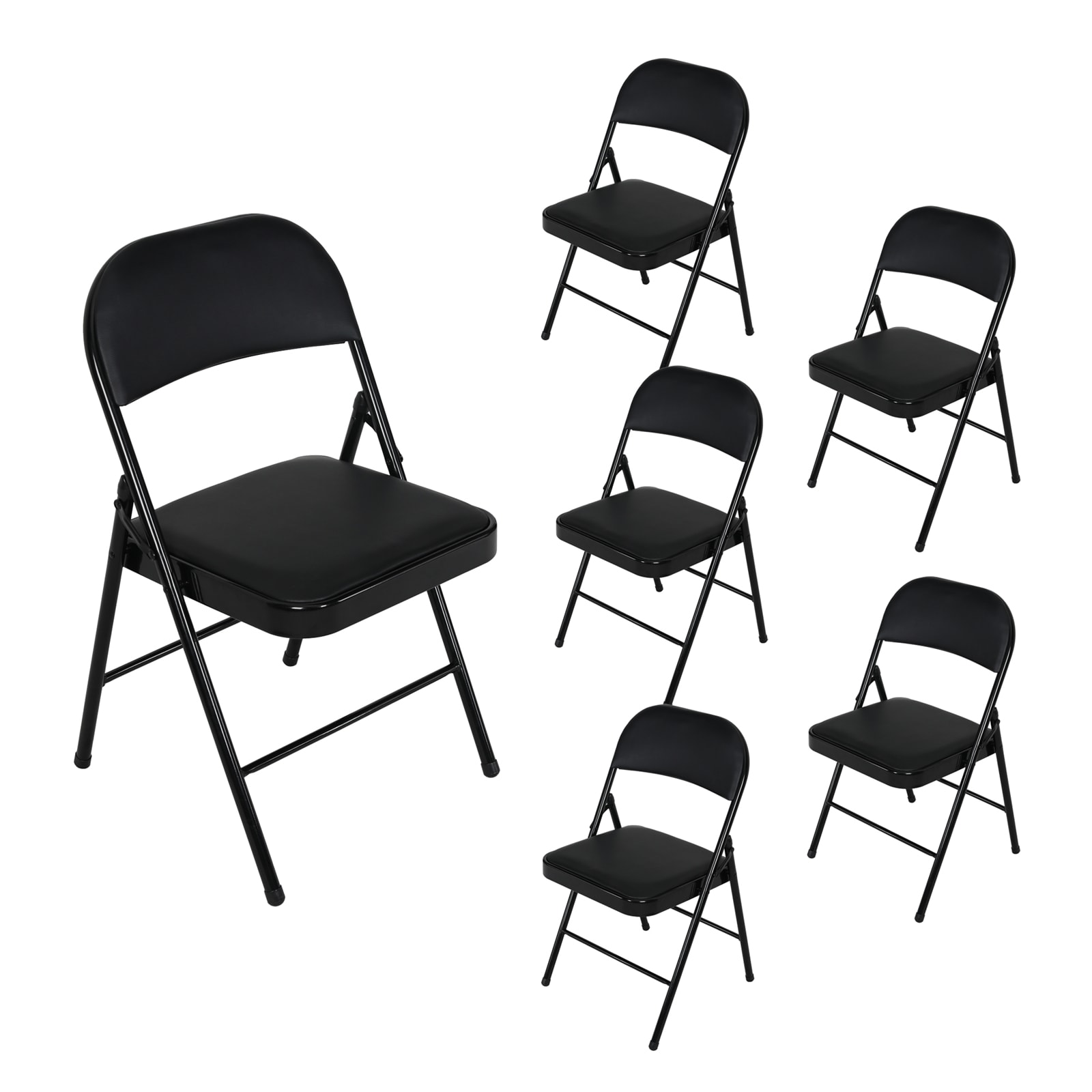 HTI-Living Klappstuhl Kunstleder Gestell Schwarz 6er-Set - Bild 1