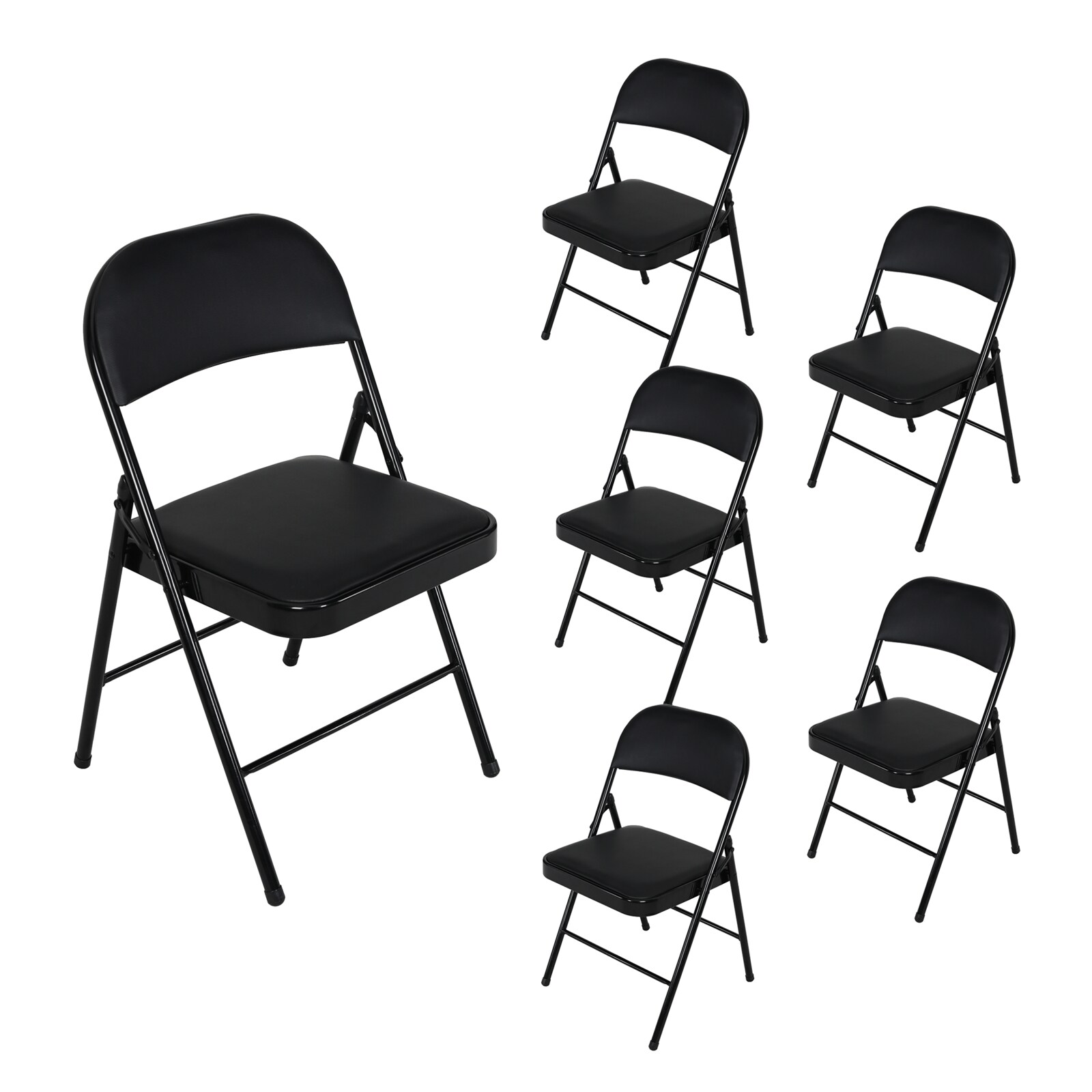 HTI-Living Klappstuhl Kunstleder Gestell Schwarz 6er-Set - Bild 1