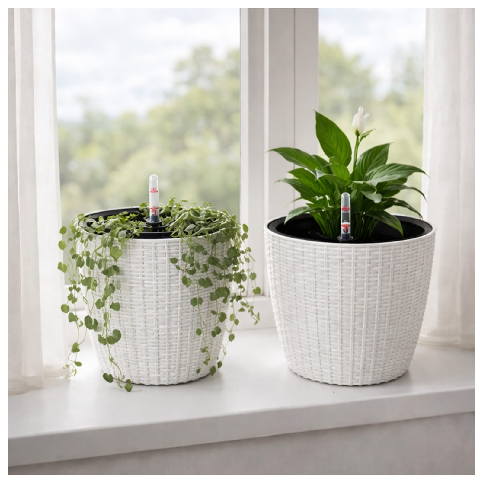HTI-Living Blumentopf Hydro &Oslash; 27 cm 2er Set Nessa Wei&szlig; - Bild 1