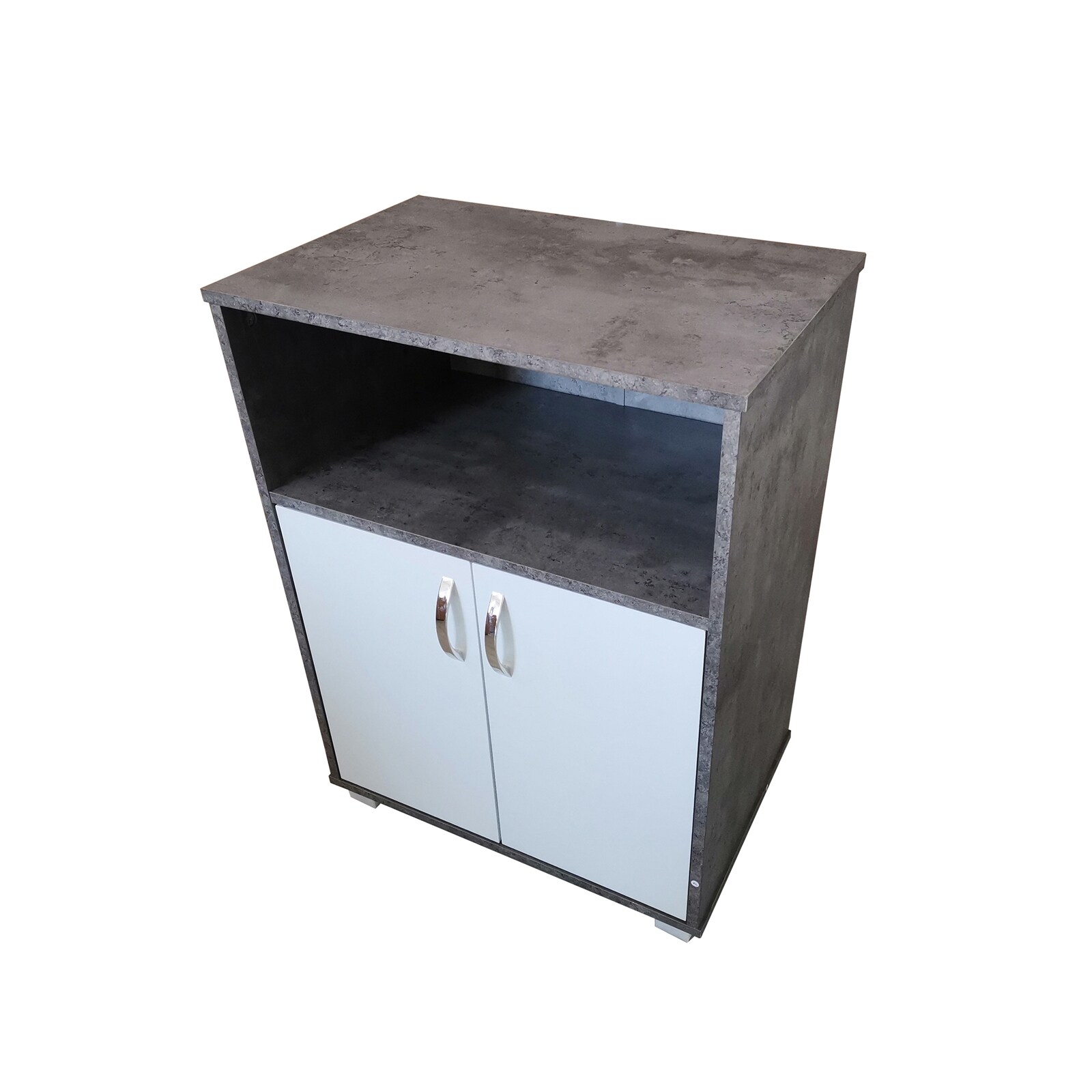 HTI-Living Küchenschrank Beton mit weißen Türen Blanca