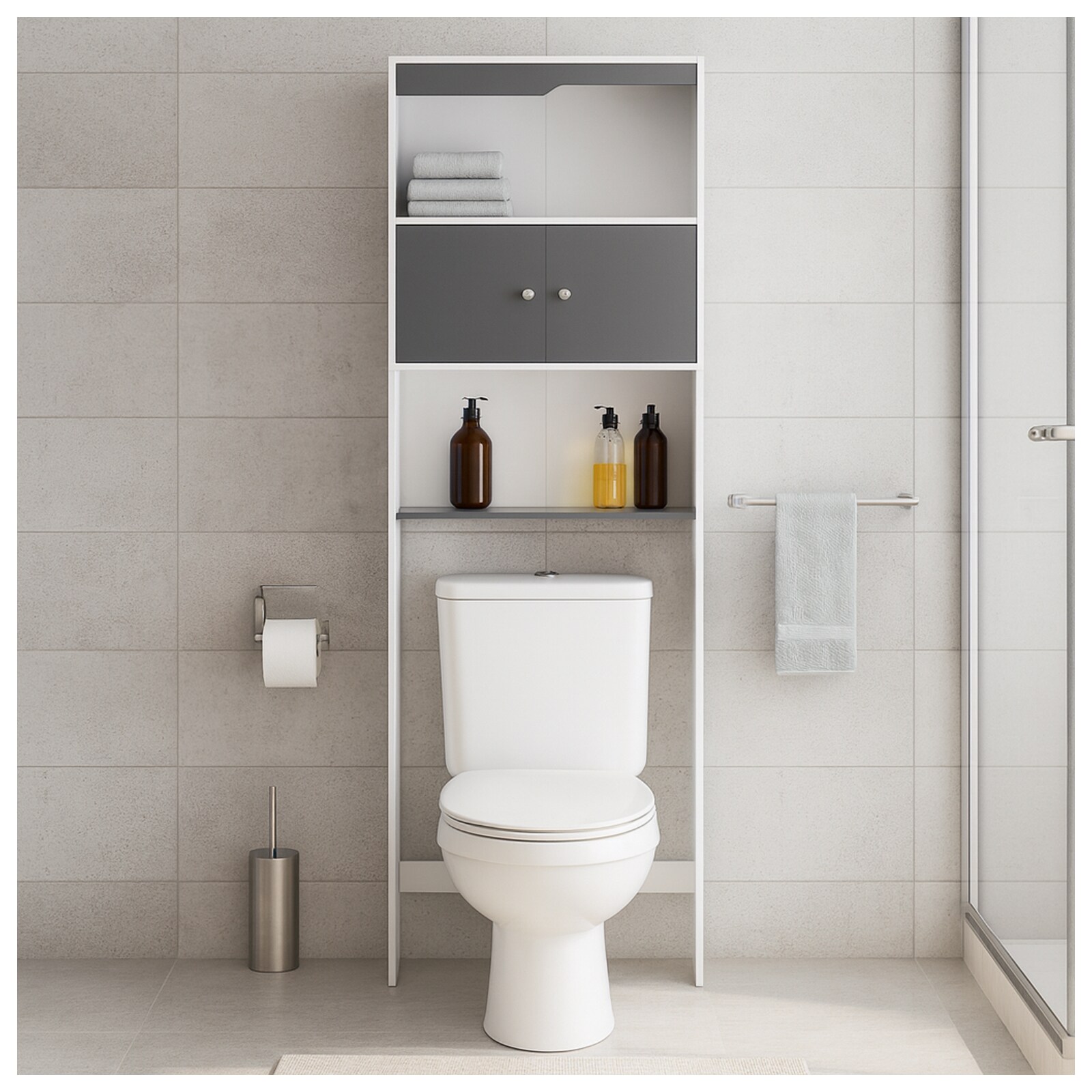 HTI-Living Badregal Thekla Wei&szlig;-Grau - Bild 1