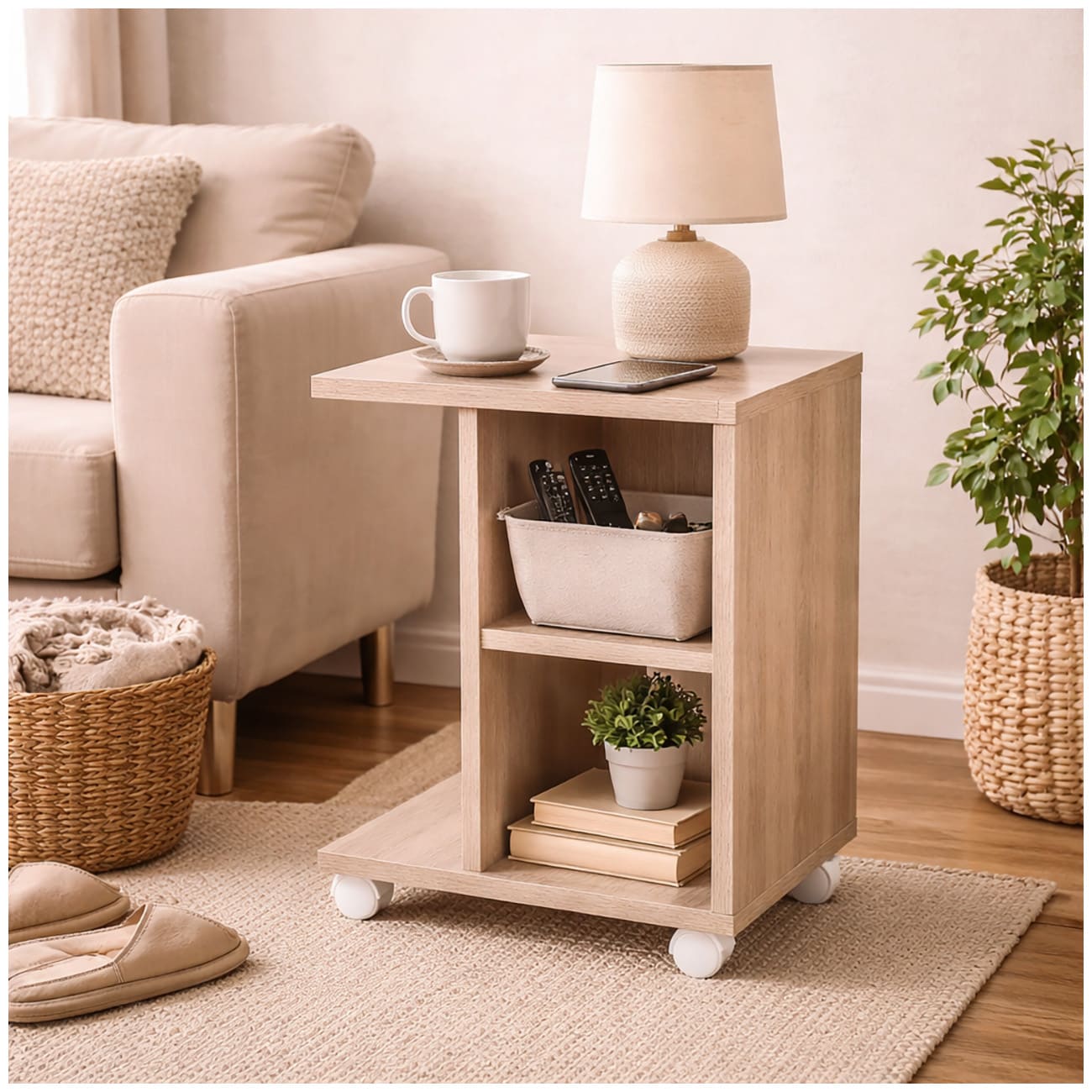 HTI-Living Beistelltisch auf Rollen Thekla Sonoma - Bild 1