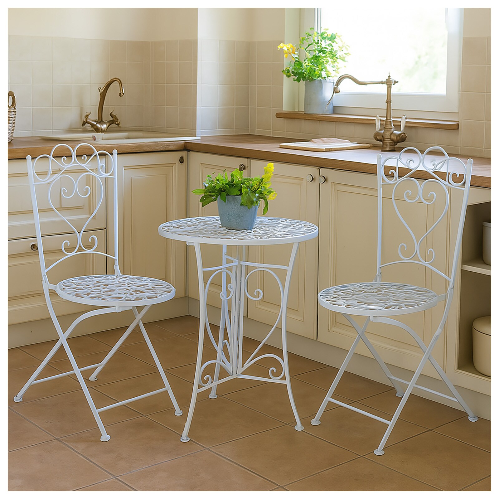 HTI-Living Essgruppe 3-teilig Curly Creme - Bild 1