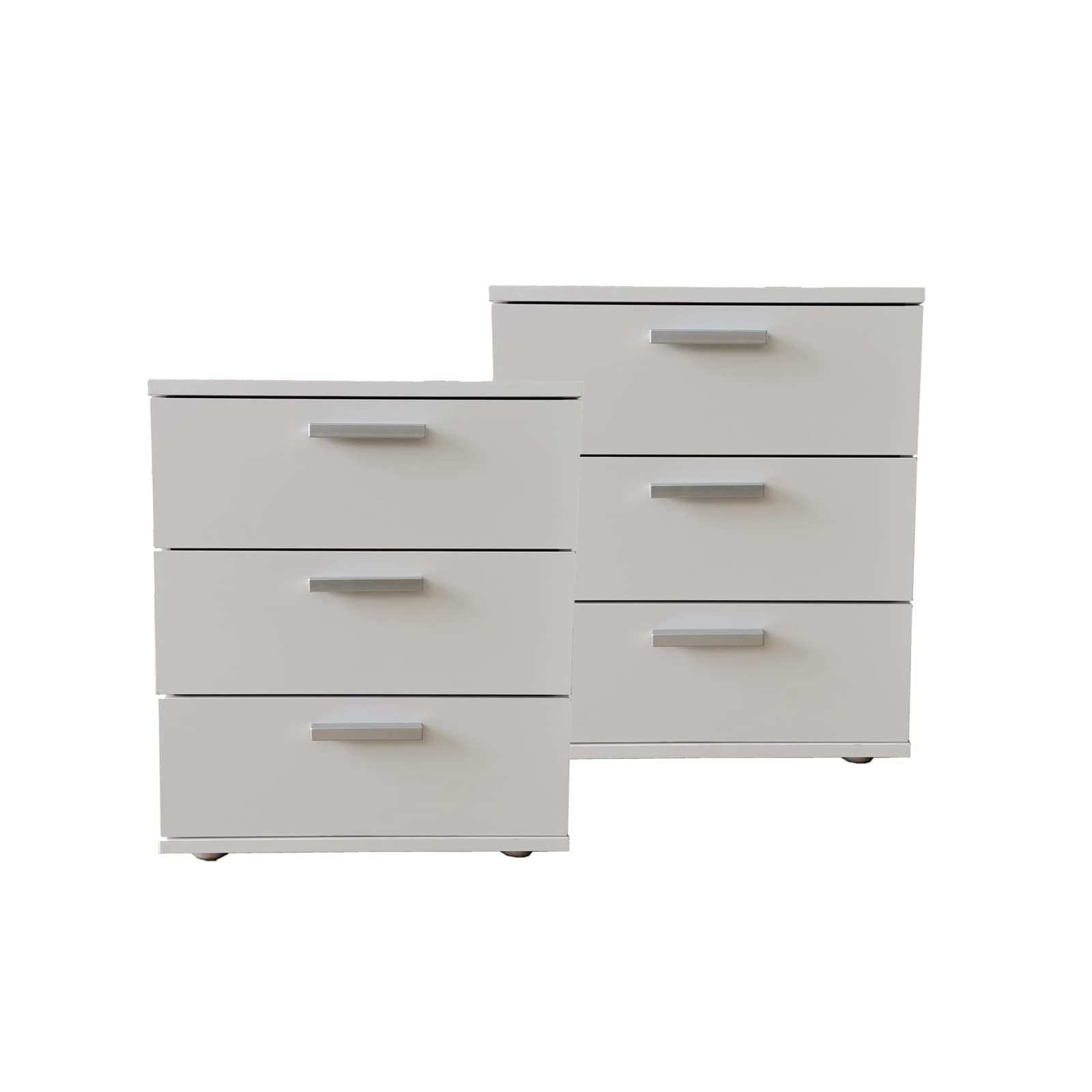 HTI-Living Nachtkommode 3 Schubladen Nina Wei&szlig; 2er-Set - Bild 1