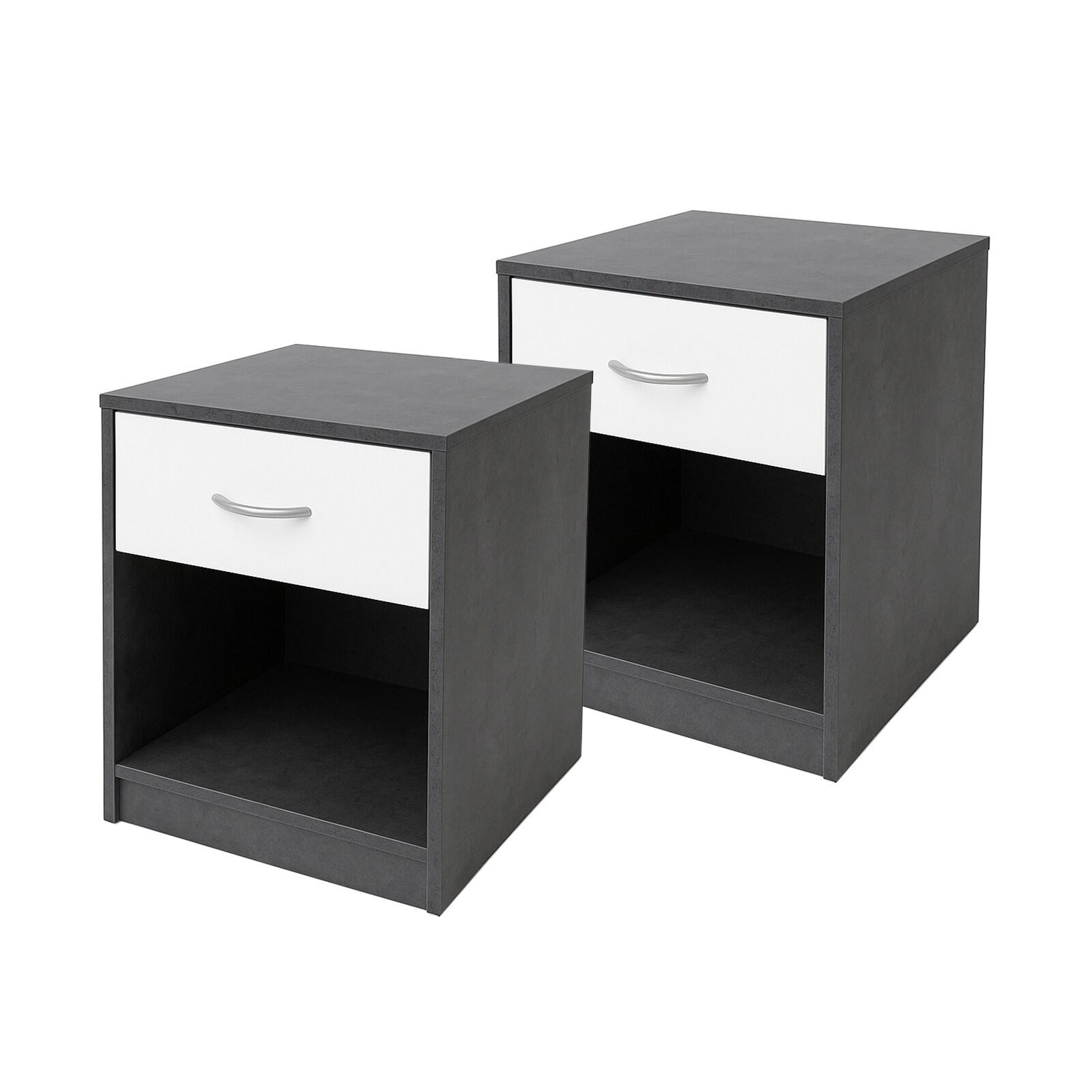 HTI-Living Nachtschrank 2er Set Nina Beton Weiß