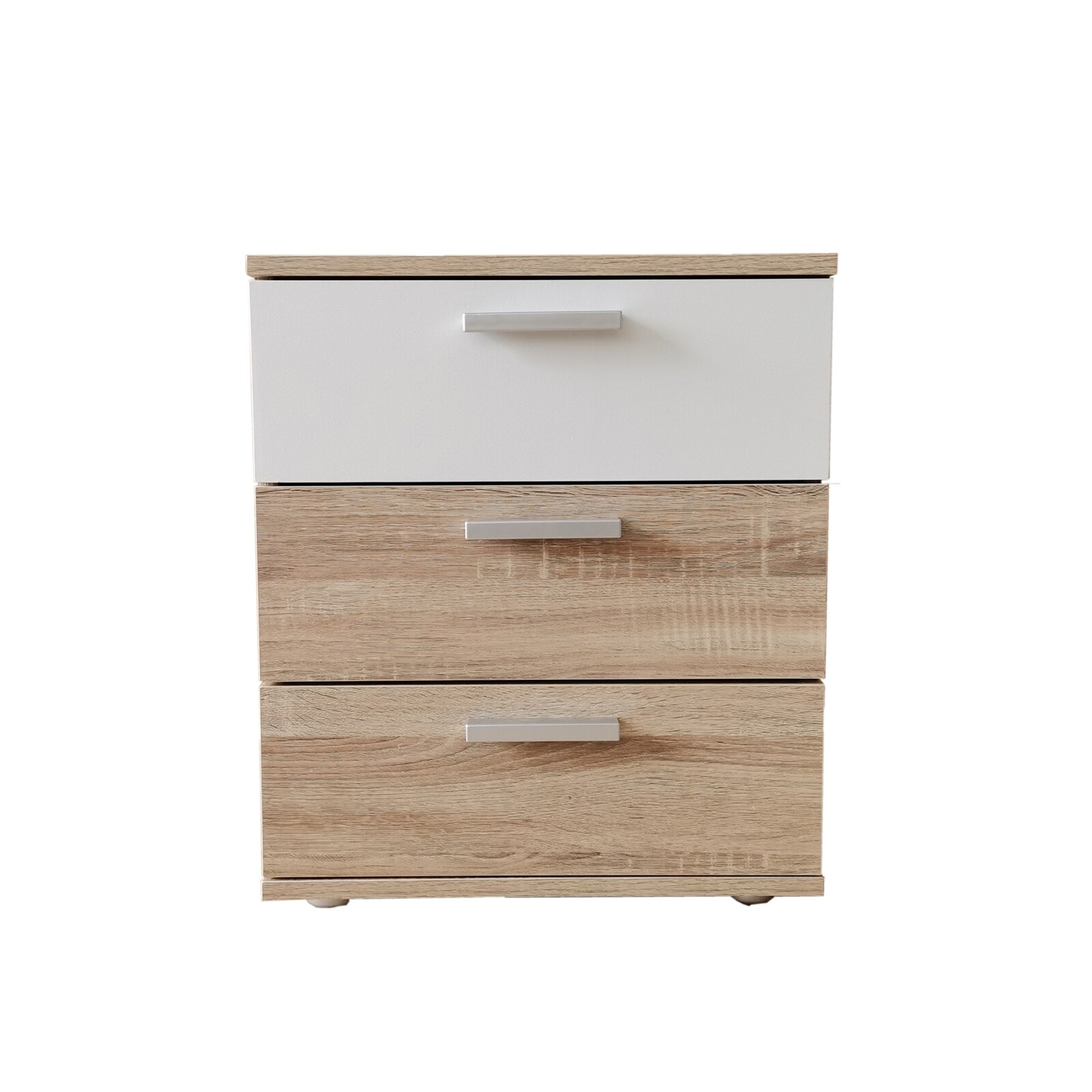 HTI-Living Nachtkommode 3 Schubladen Nina Sonoma Weiß