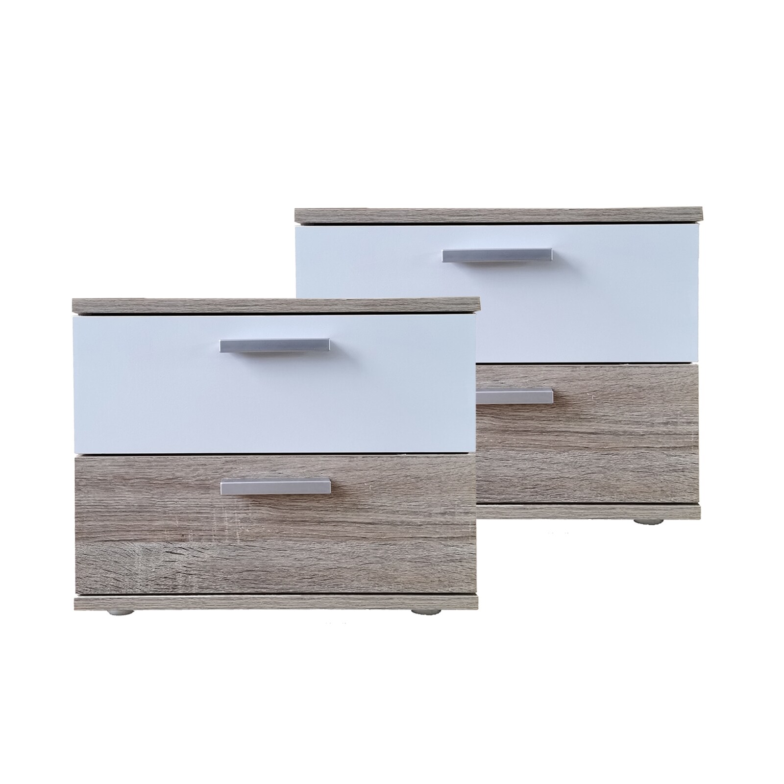 HTI-Living Nachtschrank 2er Set Sonoma Weiß