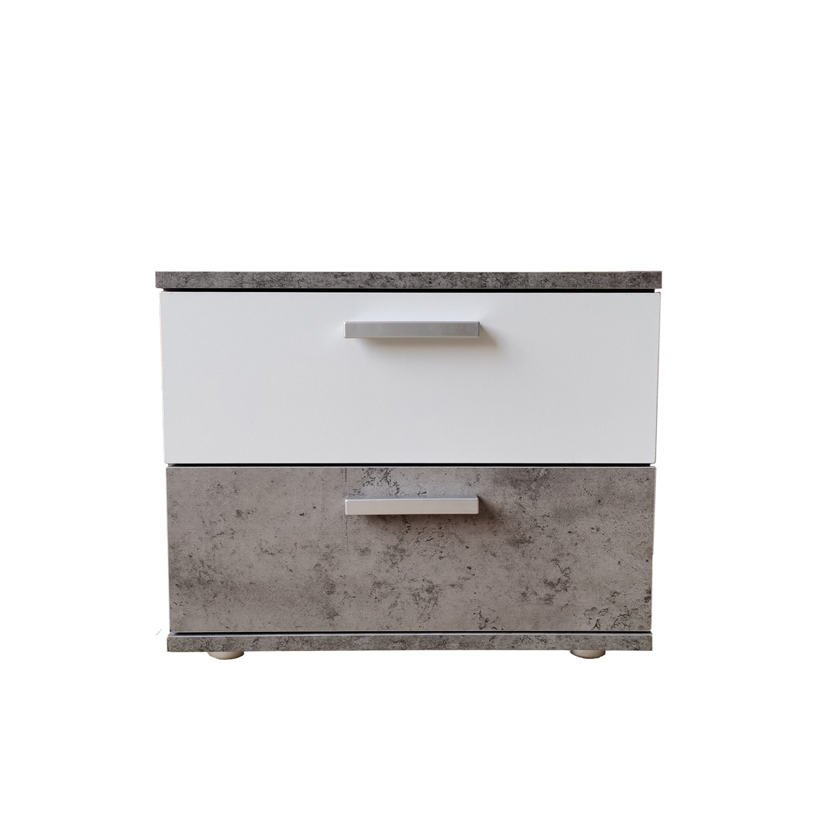HTI-Living Nachtschrank Beton Wei&szlig; mit 2 Schubladen Nina - Bild 1
