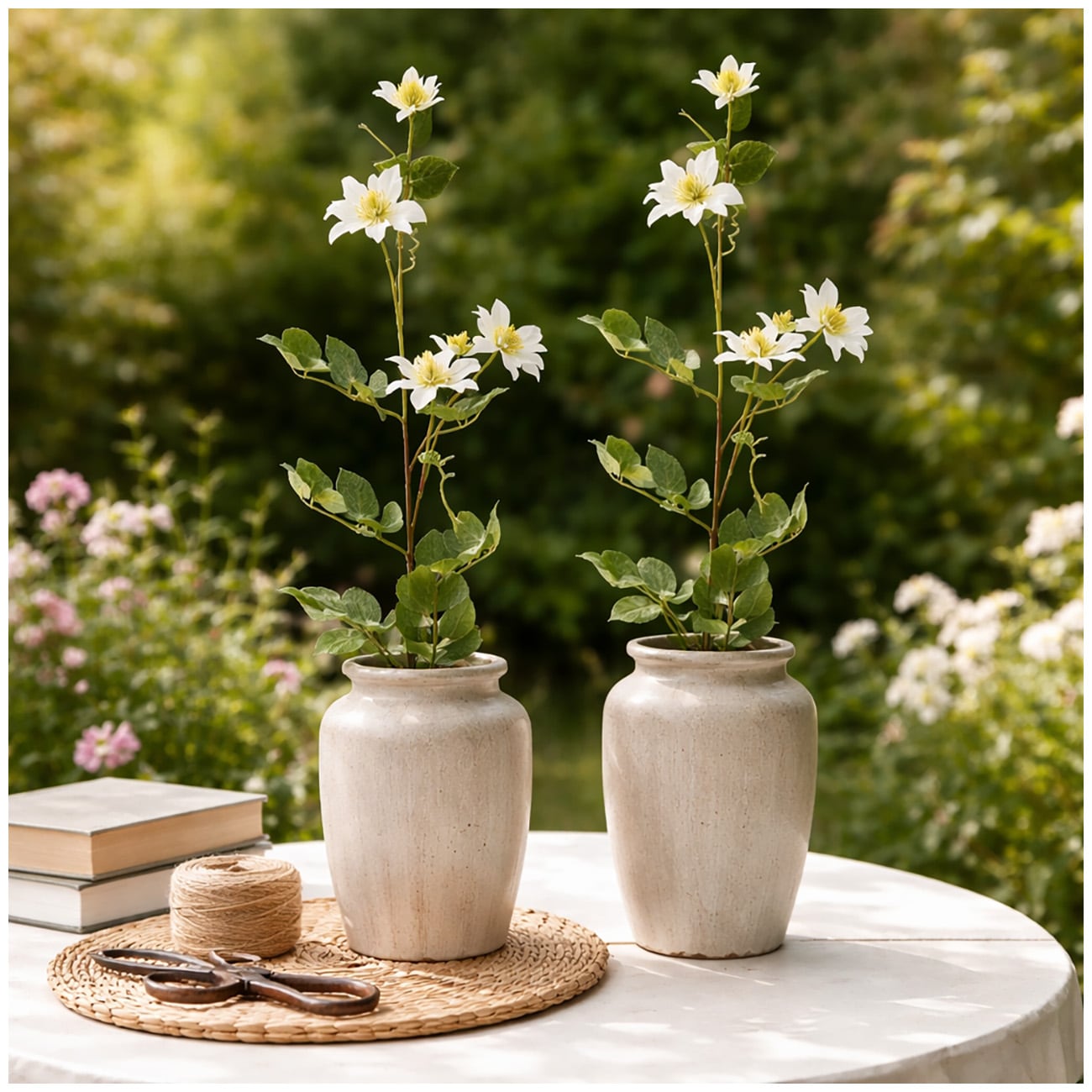 NTK-Collection Clematis Wei&szlig; 2er Set 78 cm - Bild 1