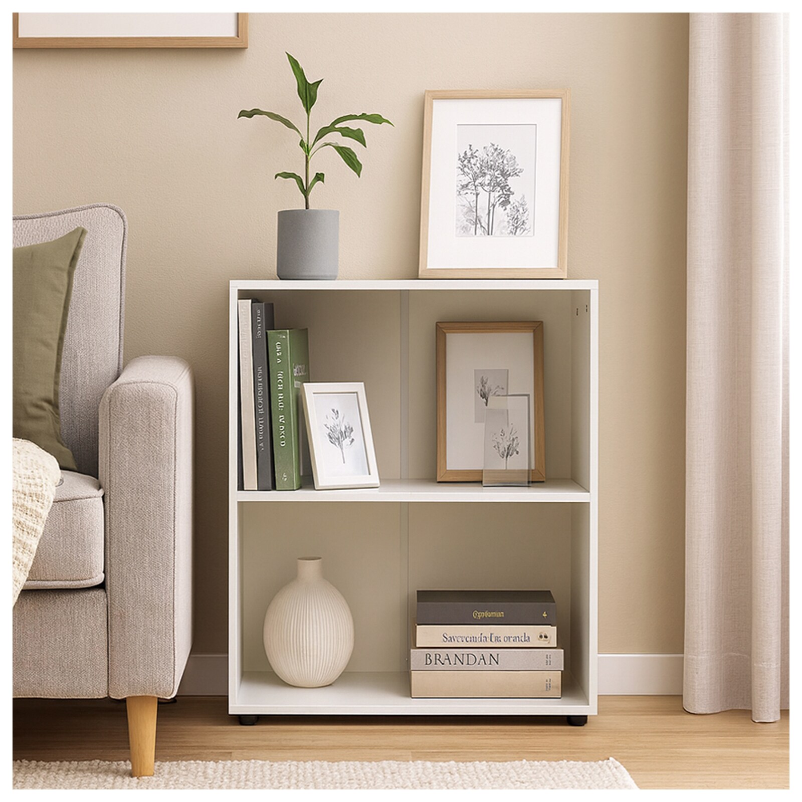 HTI-Living Standregal Nina mit 2 F&auml;chern Wei&szlig; - Bild 1