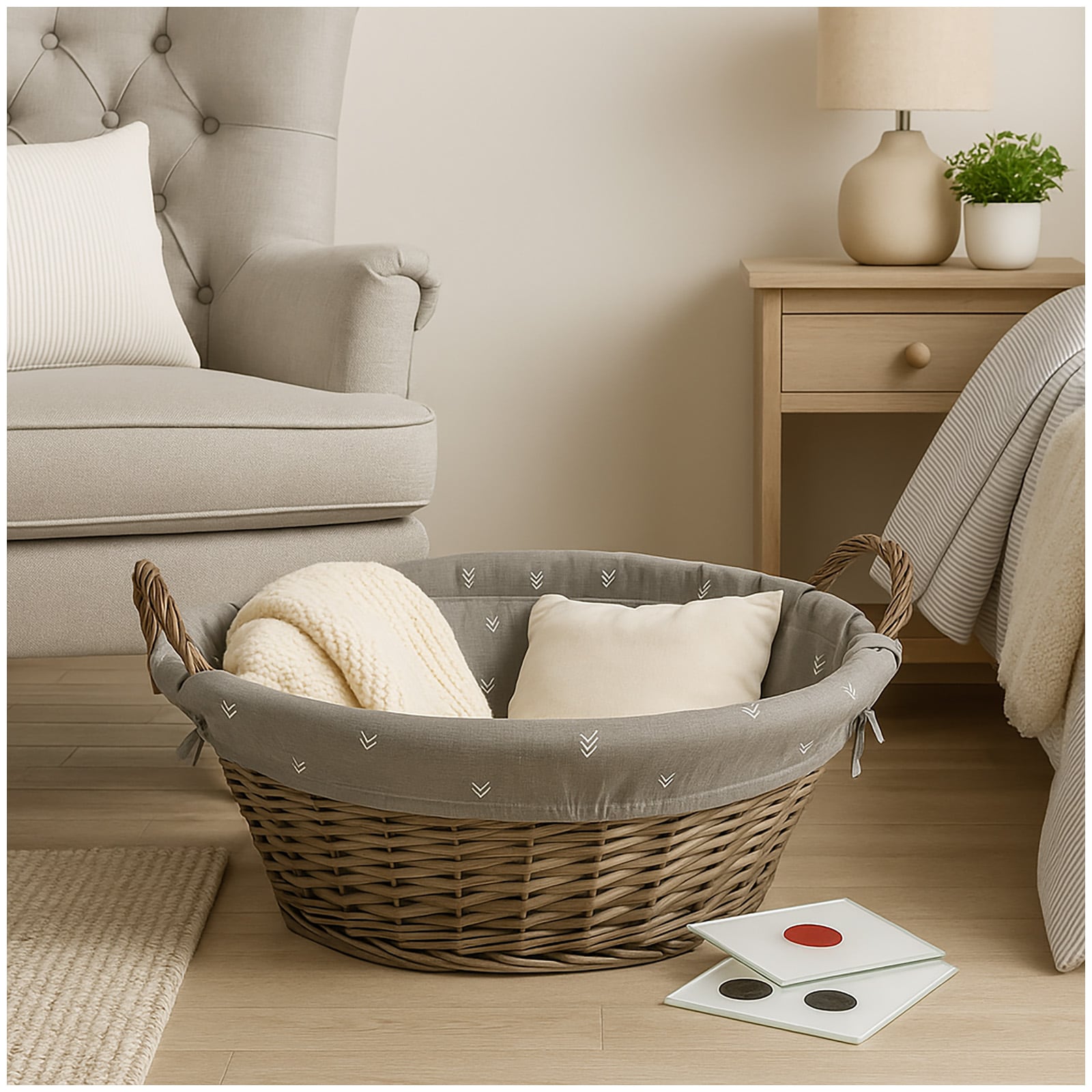 HTI-Living Aufbewahrungskorb 57 x 44 cm Weide - Bild 1