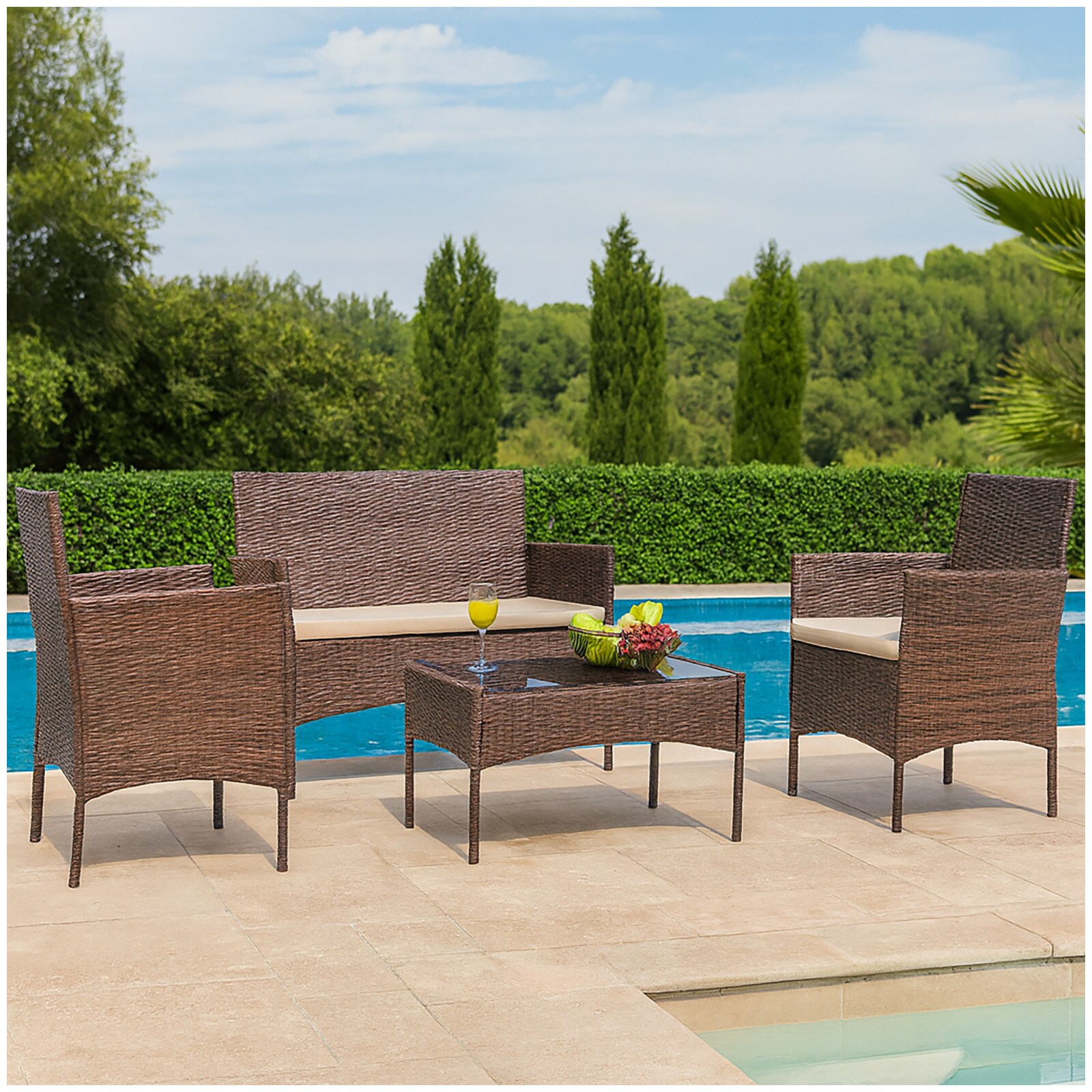 HTI-Living Gartenmöbel 4-teiliges Set Maceira