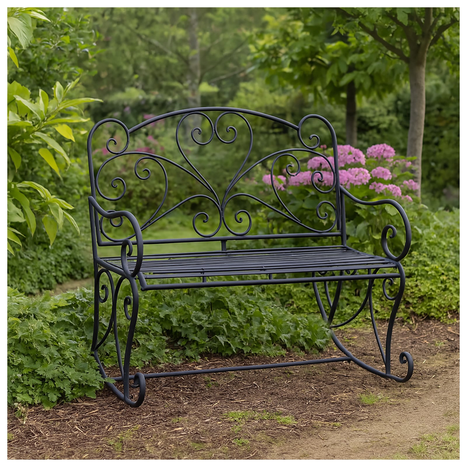 HTI-Living Nostalgische Metallbank Schaukelbank Curly - Bild 1