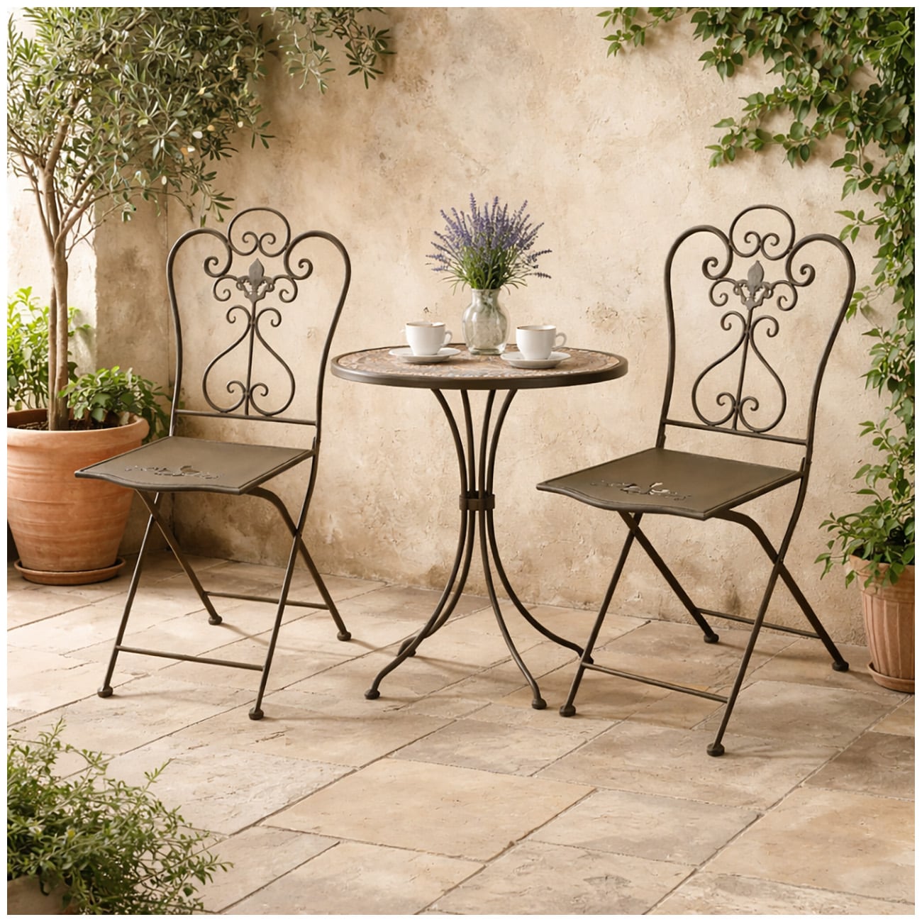 HTI-Living Romantische Metallst&uuml;hle 2er Set - Bild 1