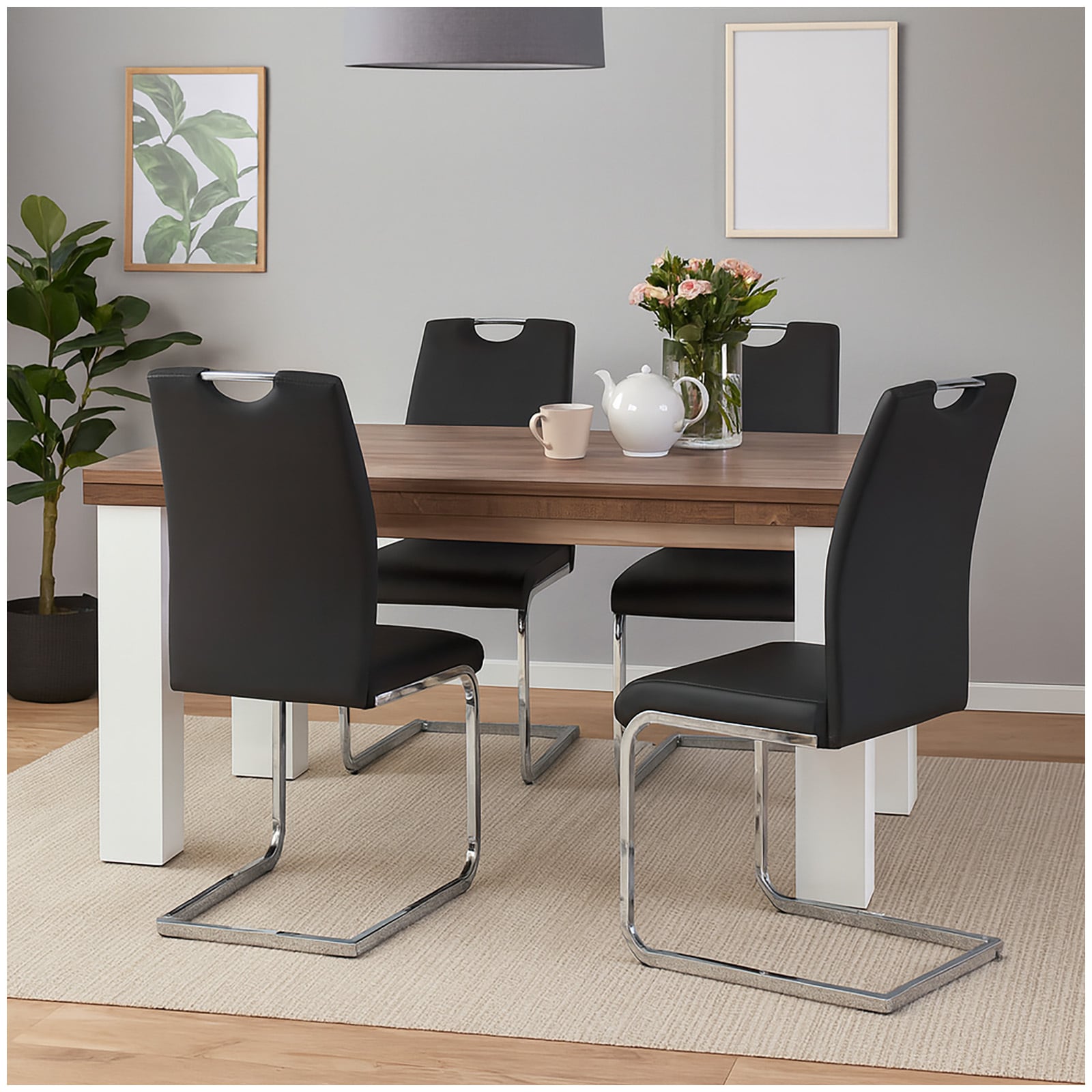 HTI-Living Esszimmerstuhl 4er Set Schwarz Nelly - Bild 1