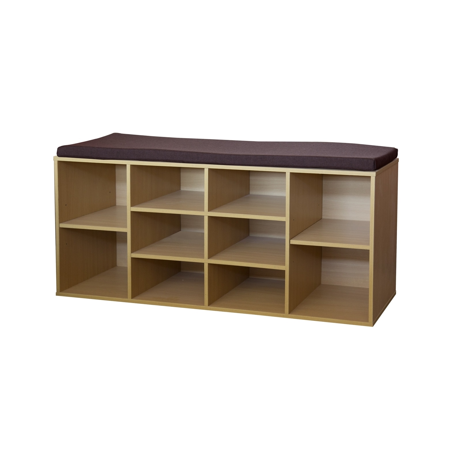 HTI-Living Garderobenbank mit 10 F&auml;chern inkl. Sitzkissen Buche - Bild 1