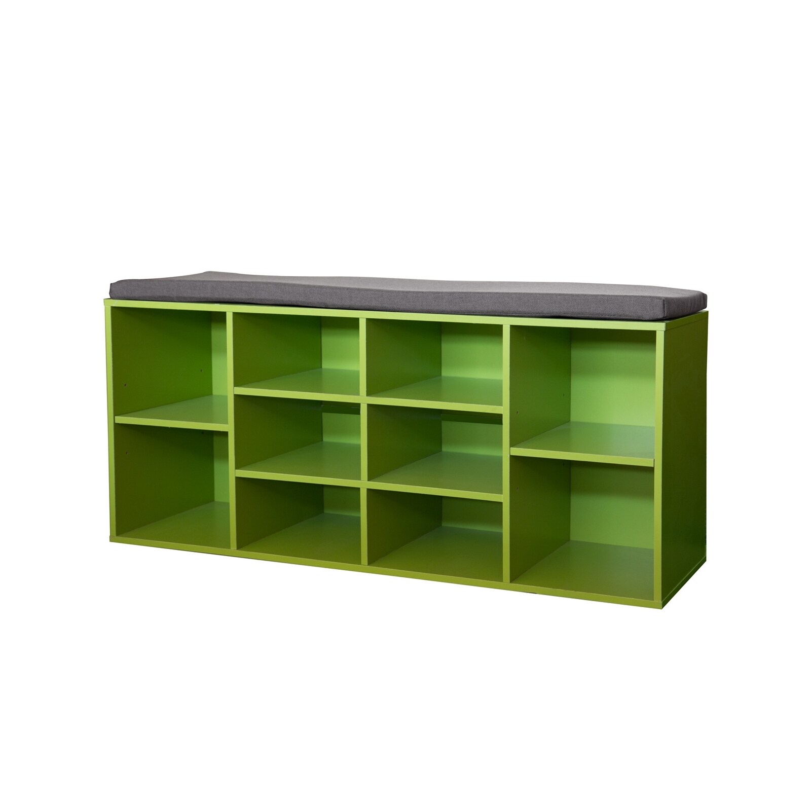 HTI-Living Garderobenbank mit 10 F&auml;chern inkl. Sitzkissen Gr&uuml;n - Bild 1